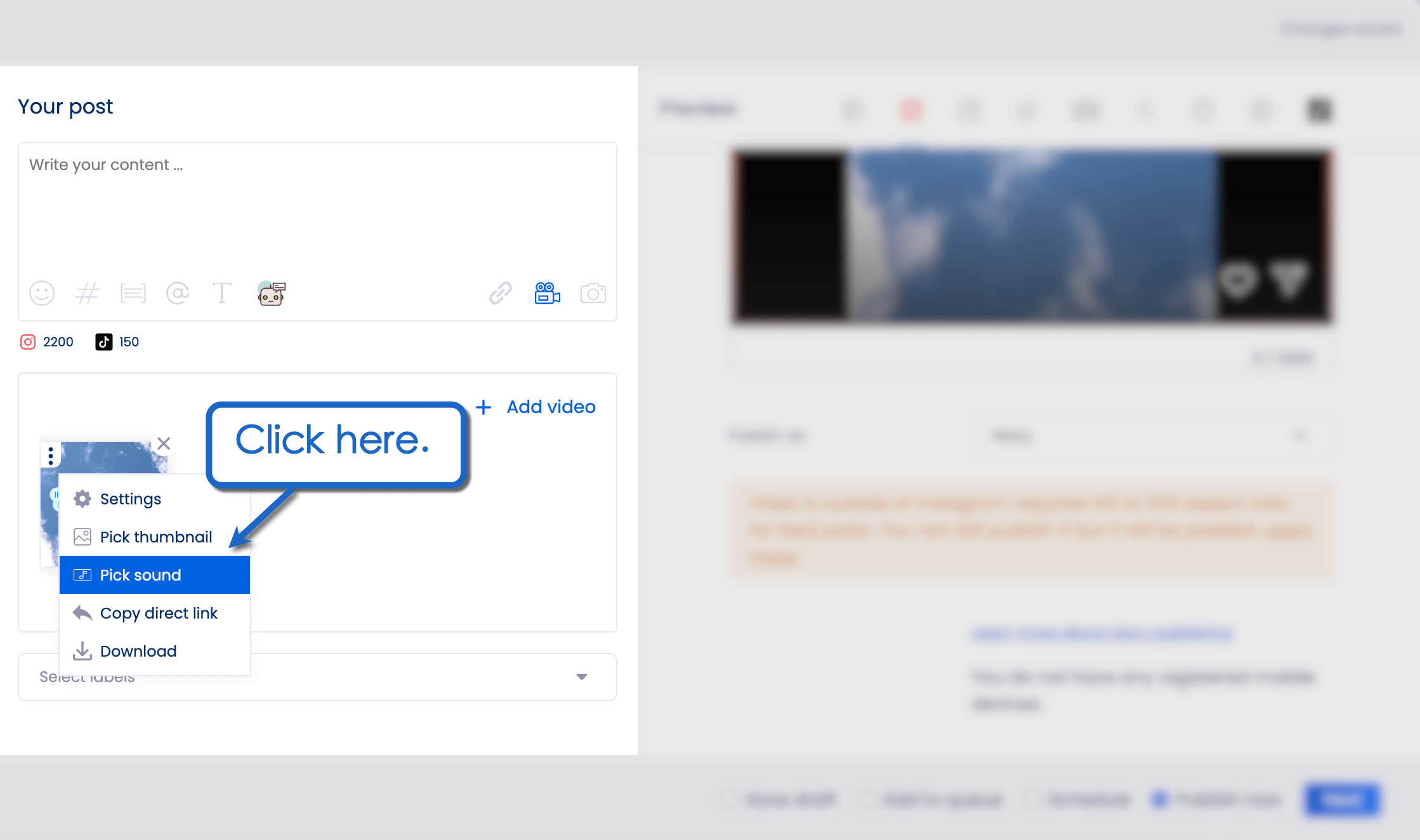 Pick a sound for your Story.