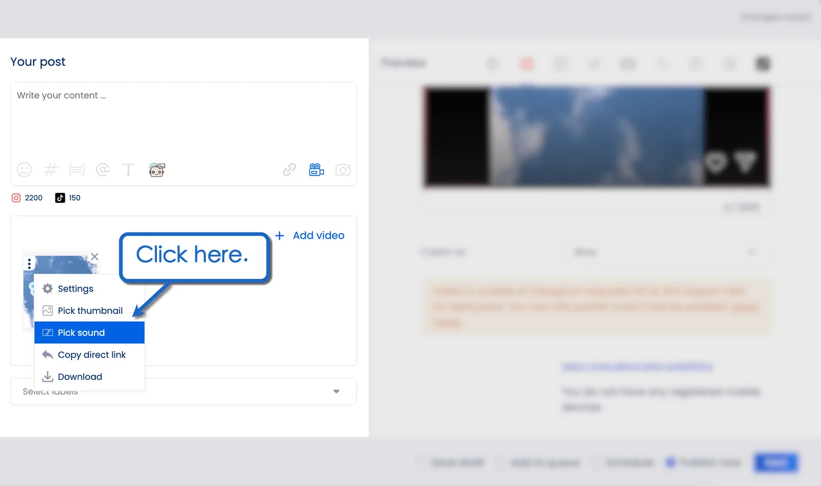 Pick a sound for your Story.