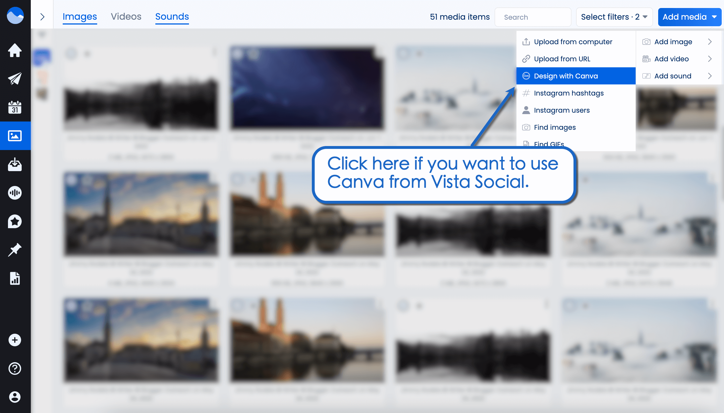 Design with Canva through Vista Social.