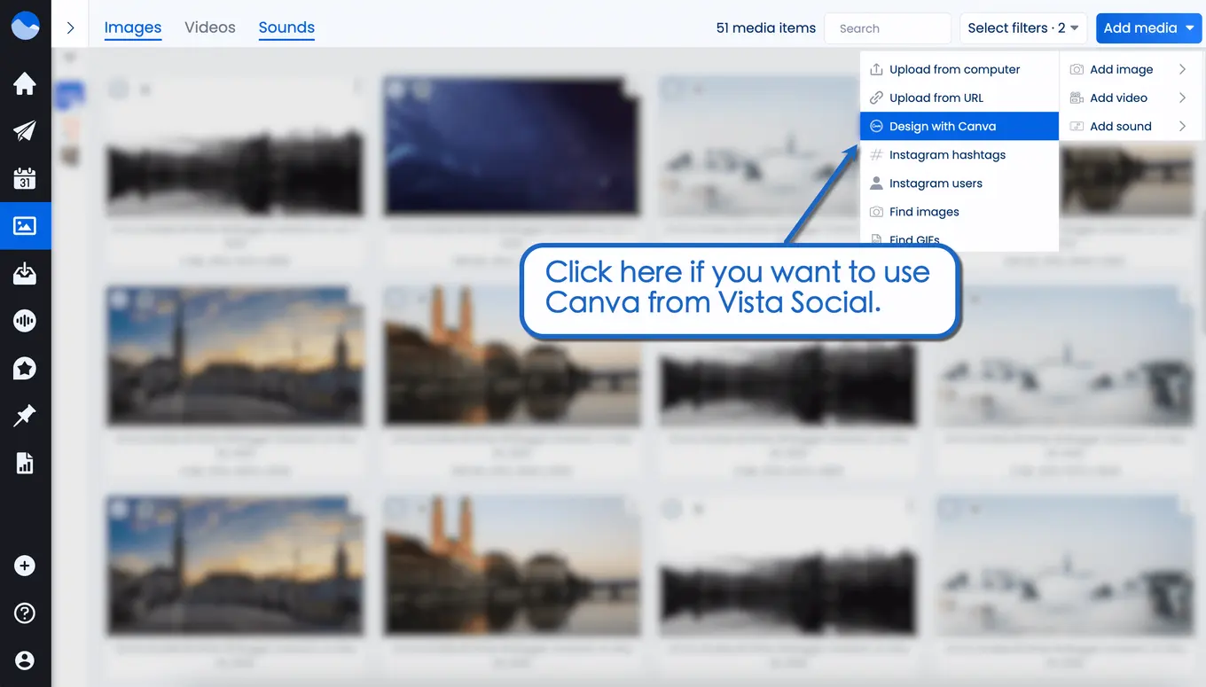 Design with Canva through Vista Social.