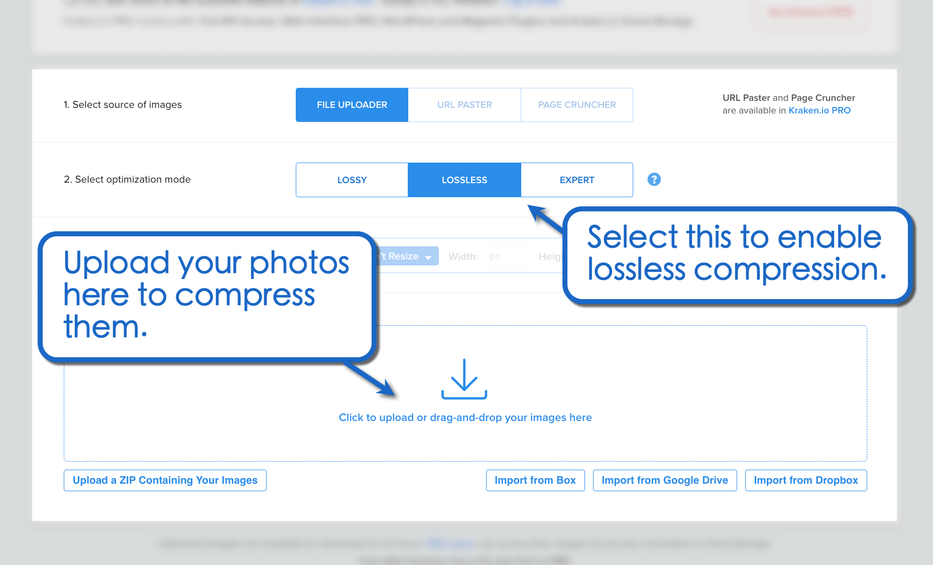 Lossless compression with  Kraken.io.