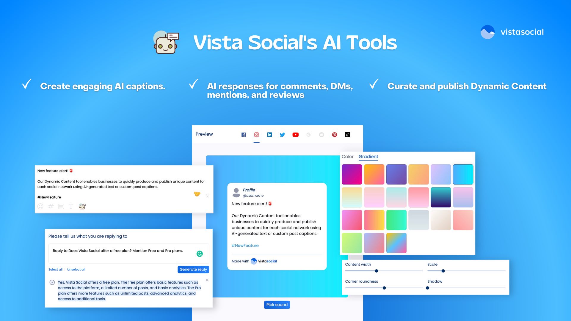 Vista Social AI tools