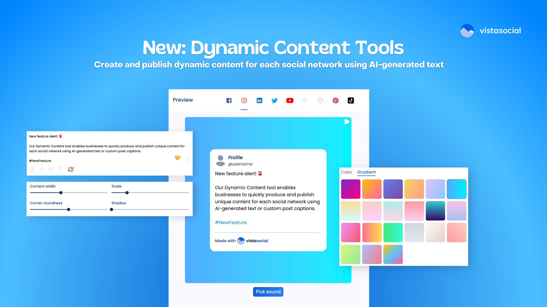 dynamic content Vista Social