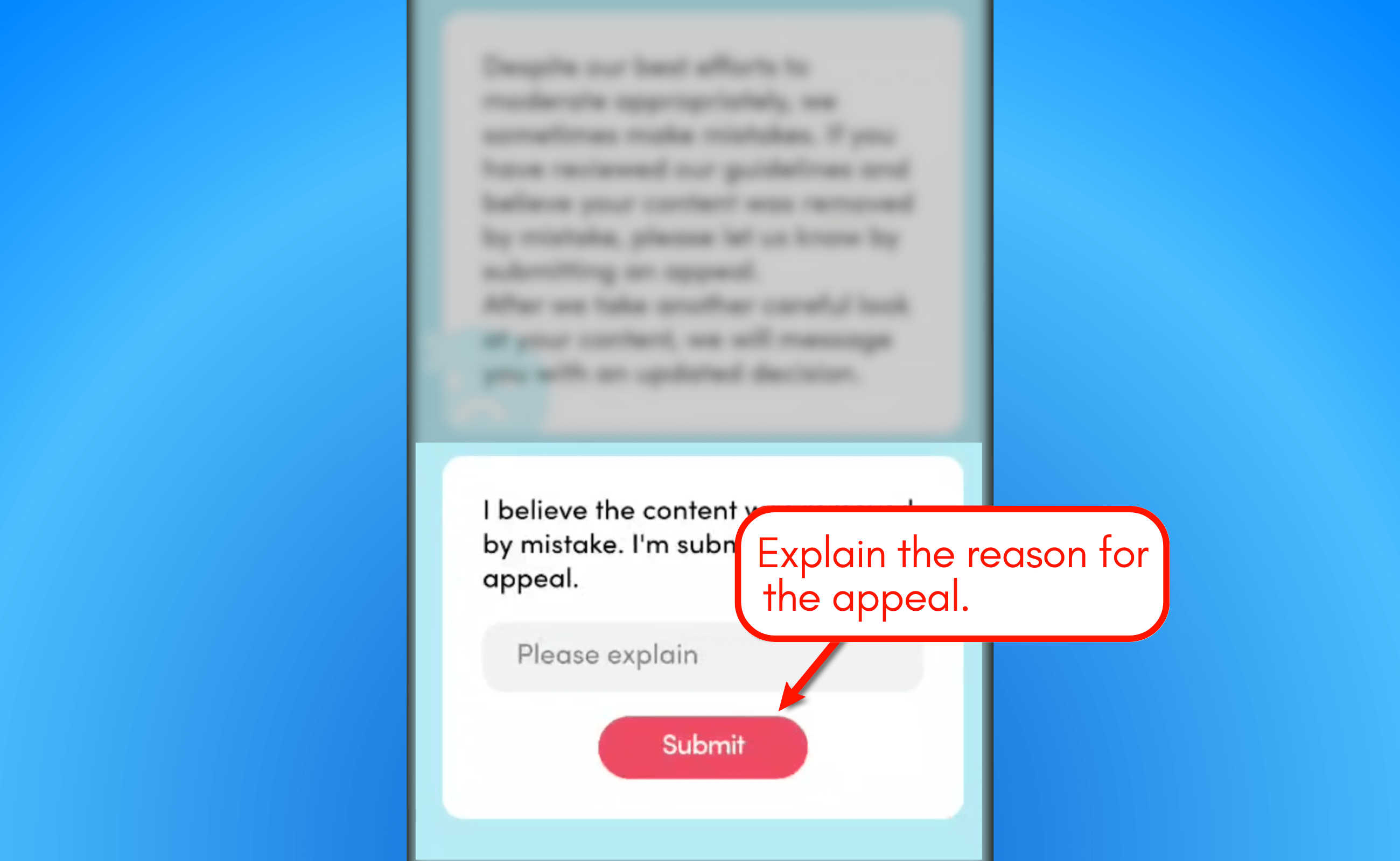 Explain your appeal.