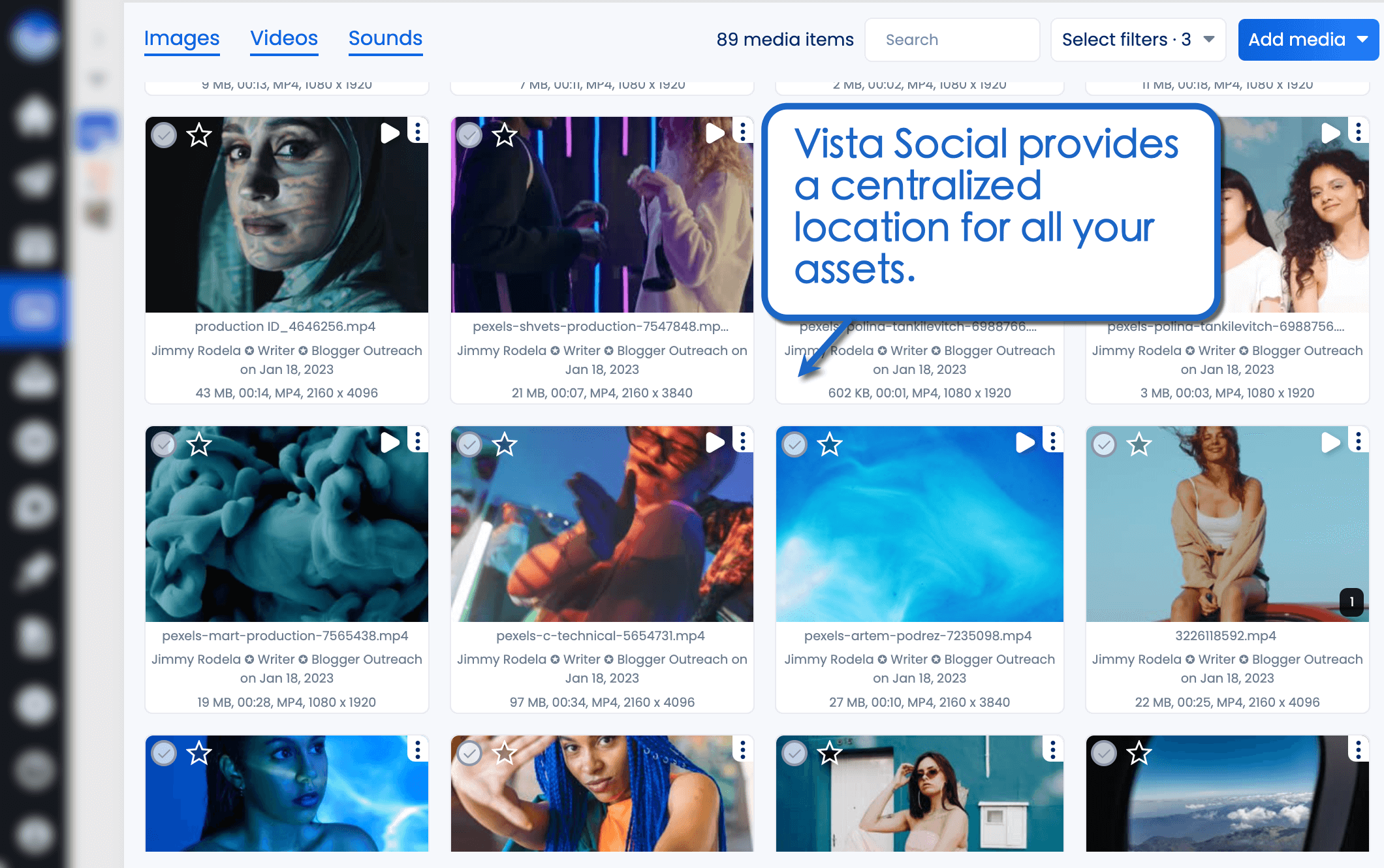 Vista Social editor.