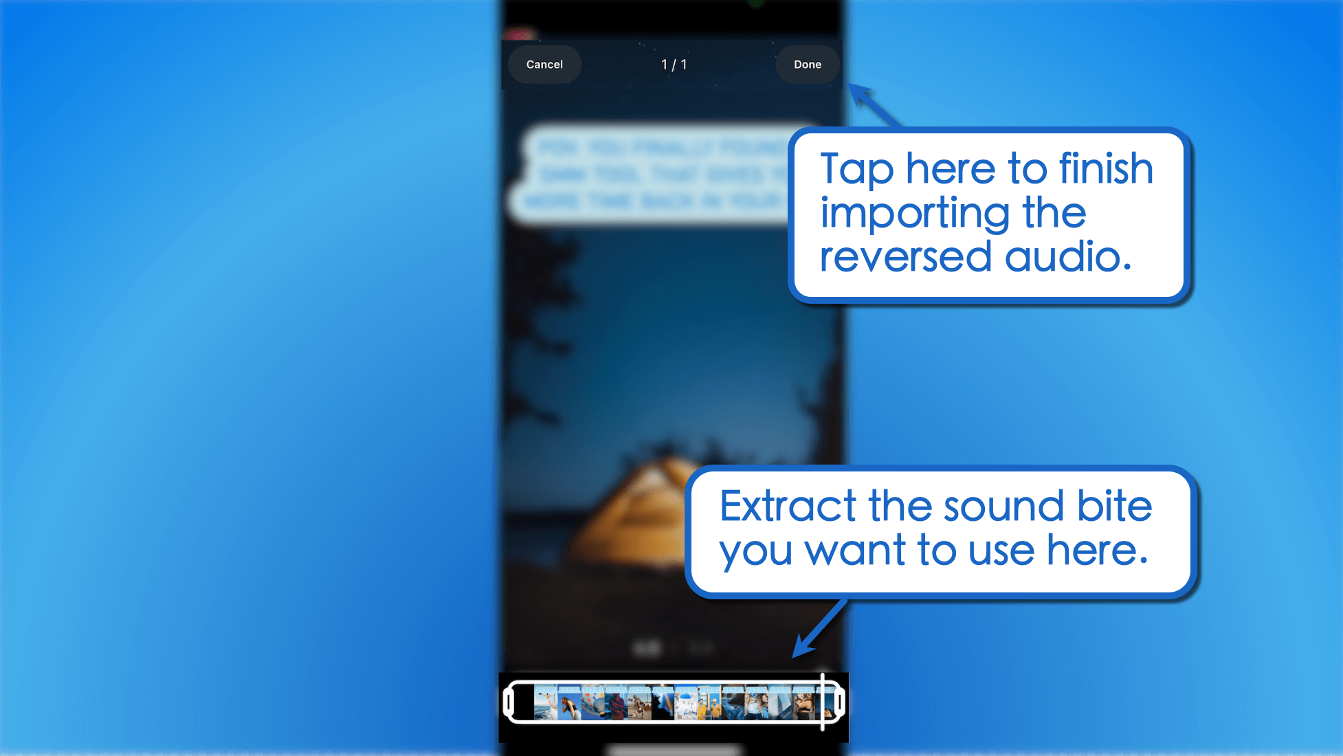 Finish importing the reversed audio.