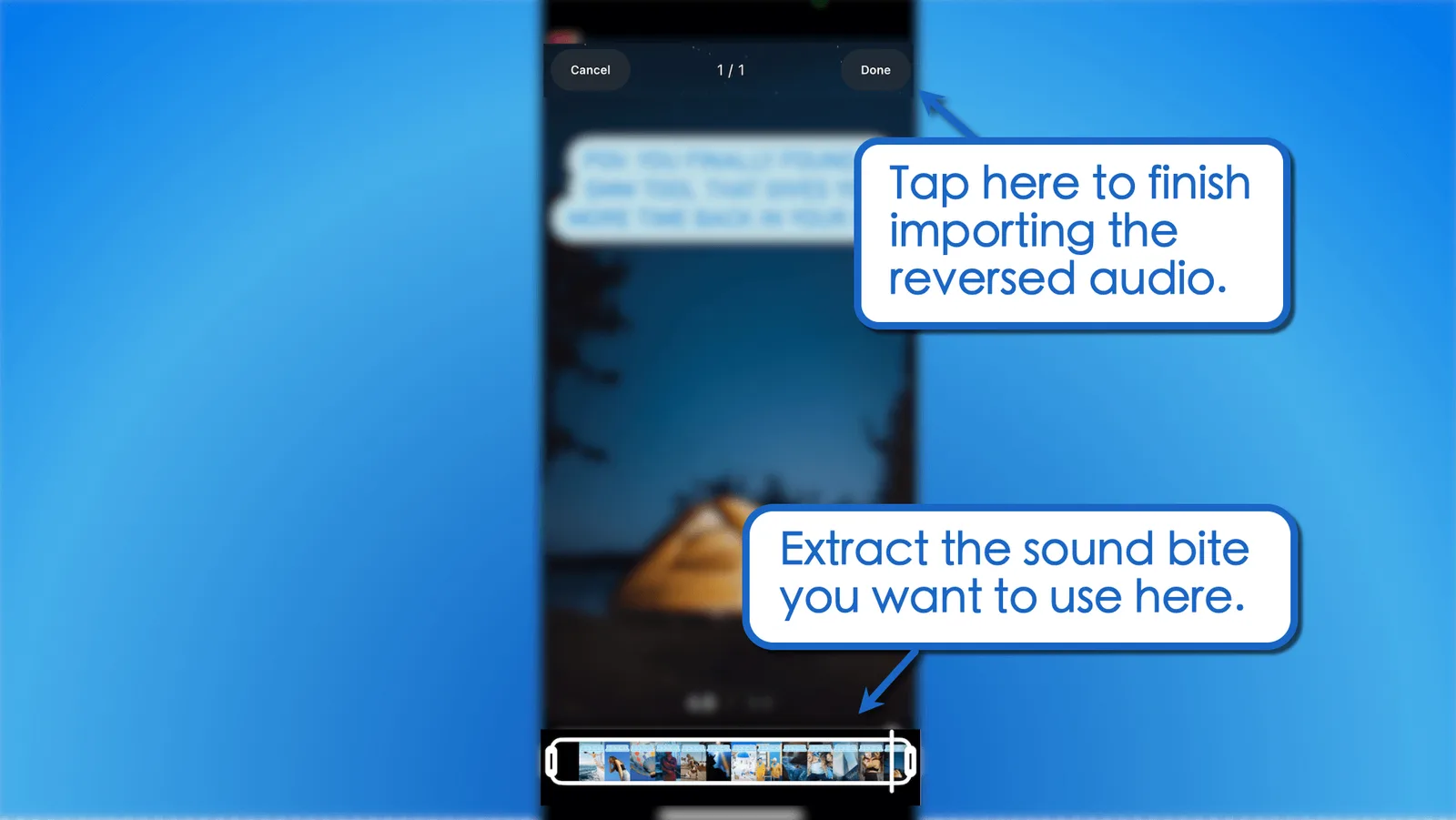 Finish importing the reversed audio.