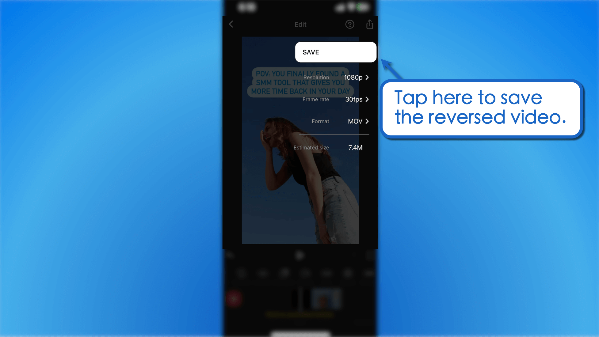 Save reversed video.