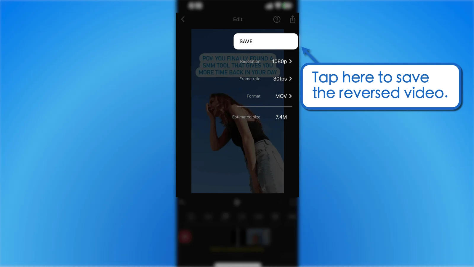 Save reversed video.