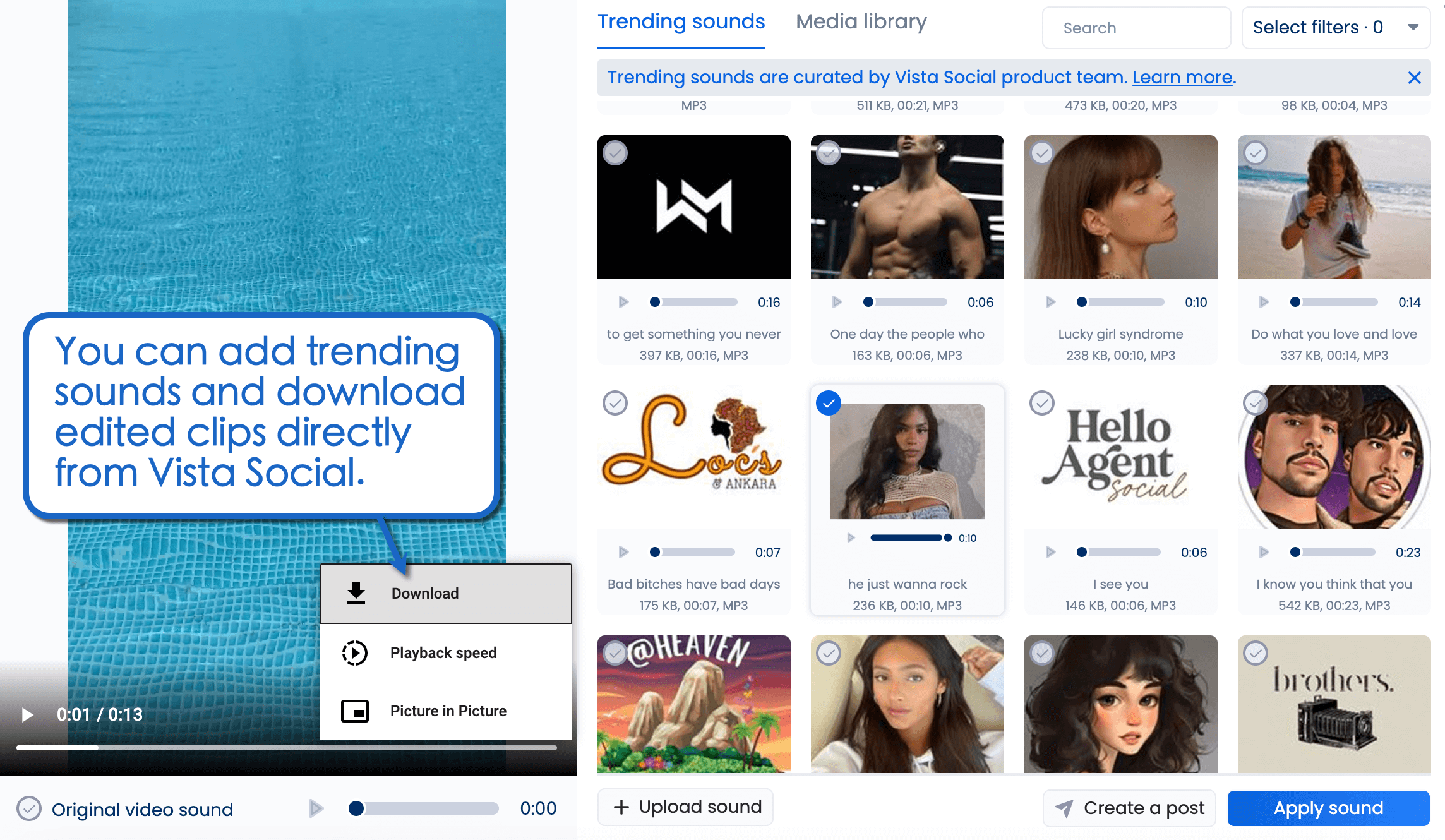 Add trending sounds.