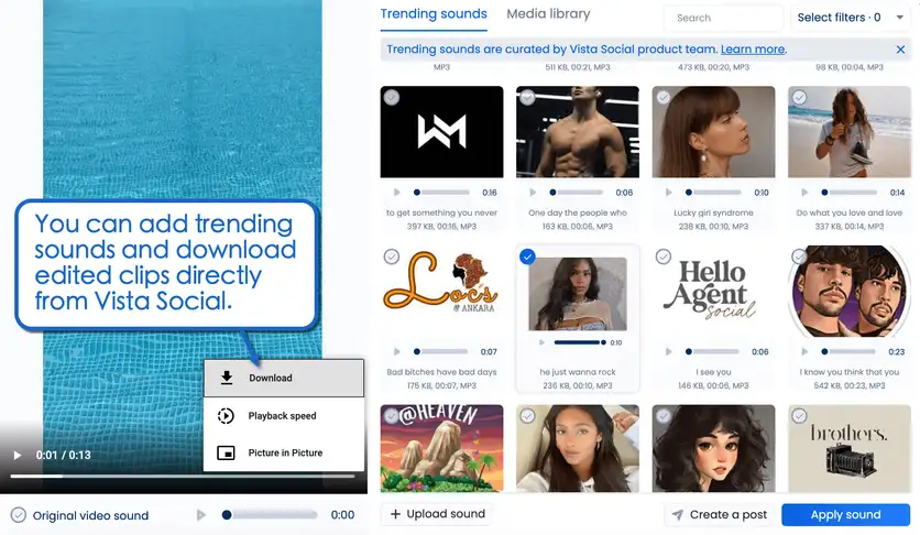 Add trending sounds.