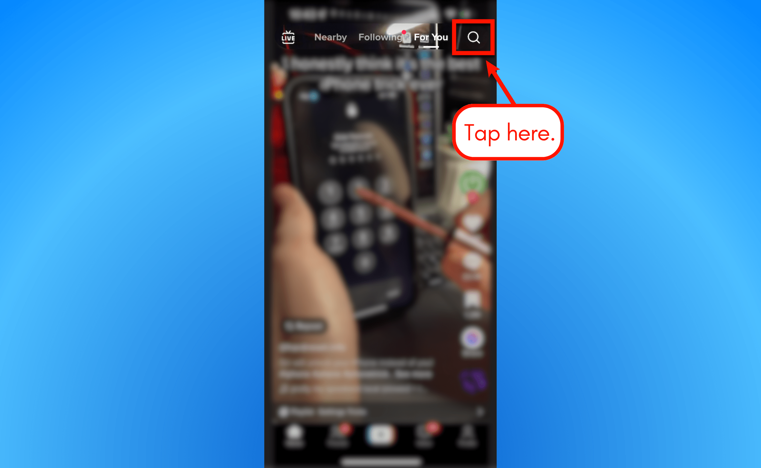 Screenshot of TikTok search icon.