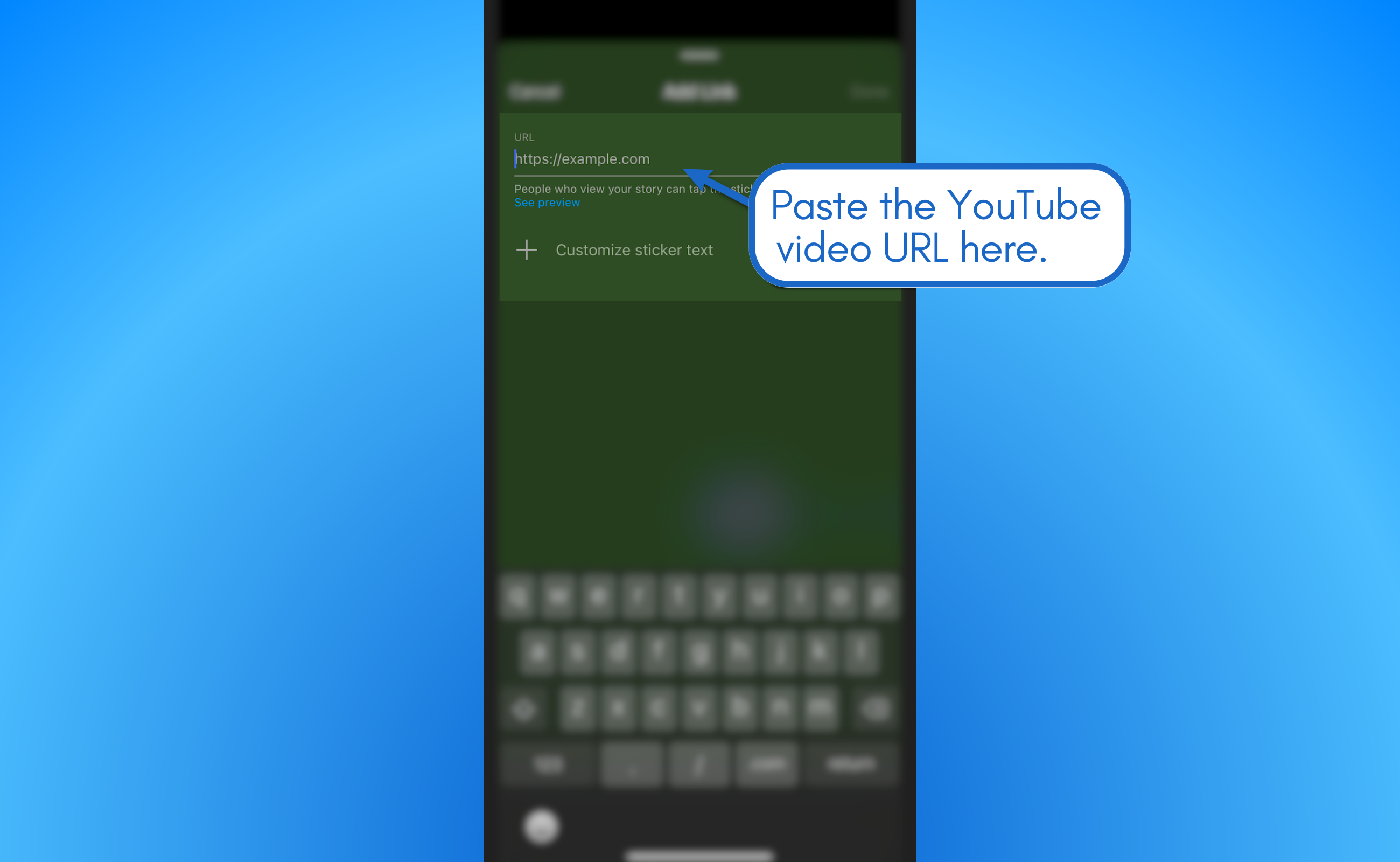 Paste the Youtube video URL.