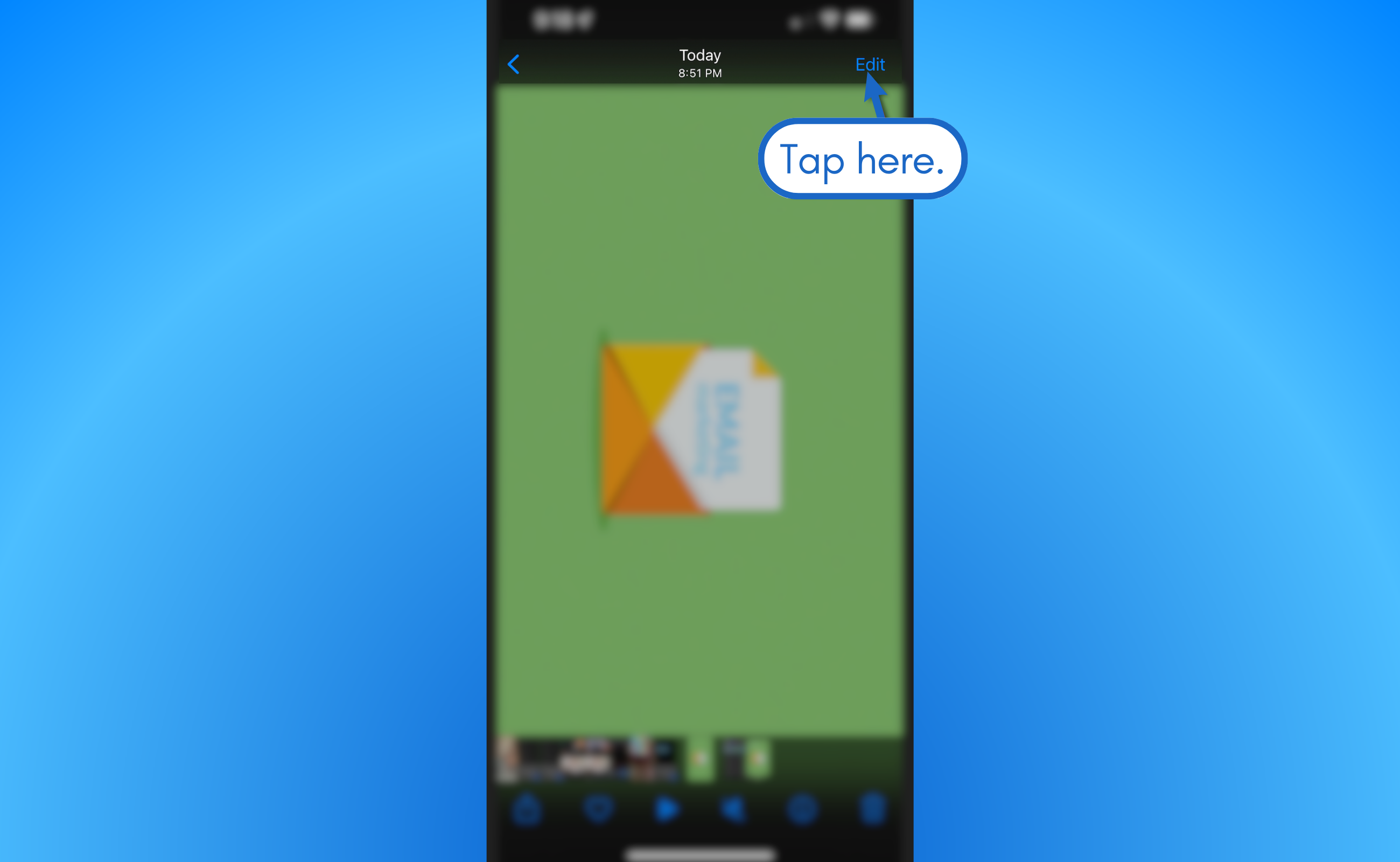 Launch the Photos app and open the downloaded YouTube video.