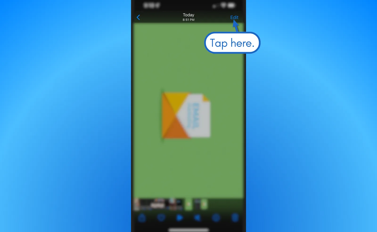 Launch the Photos app and open the downloaded YouTube video.