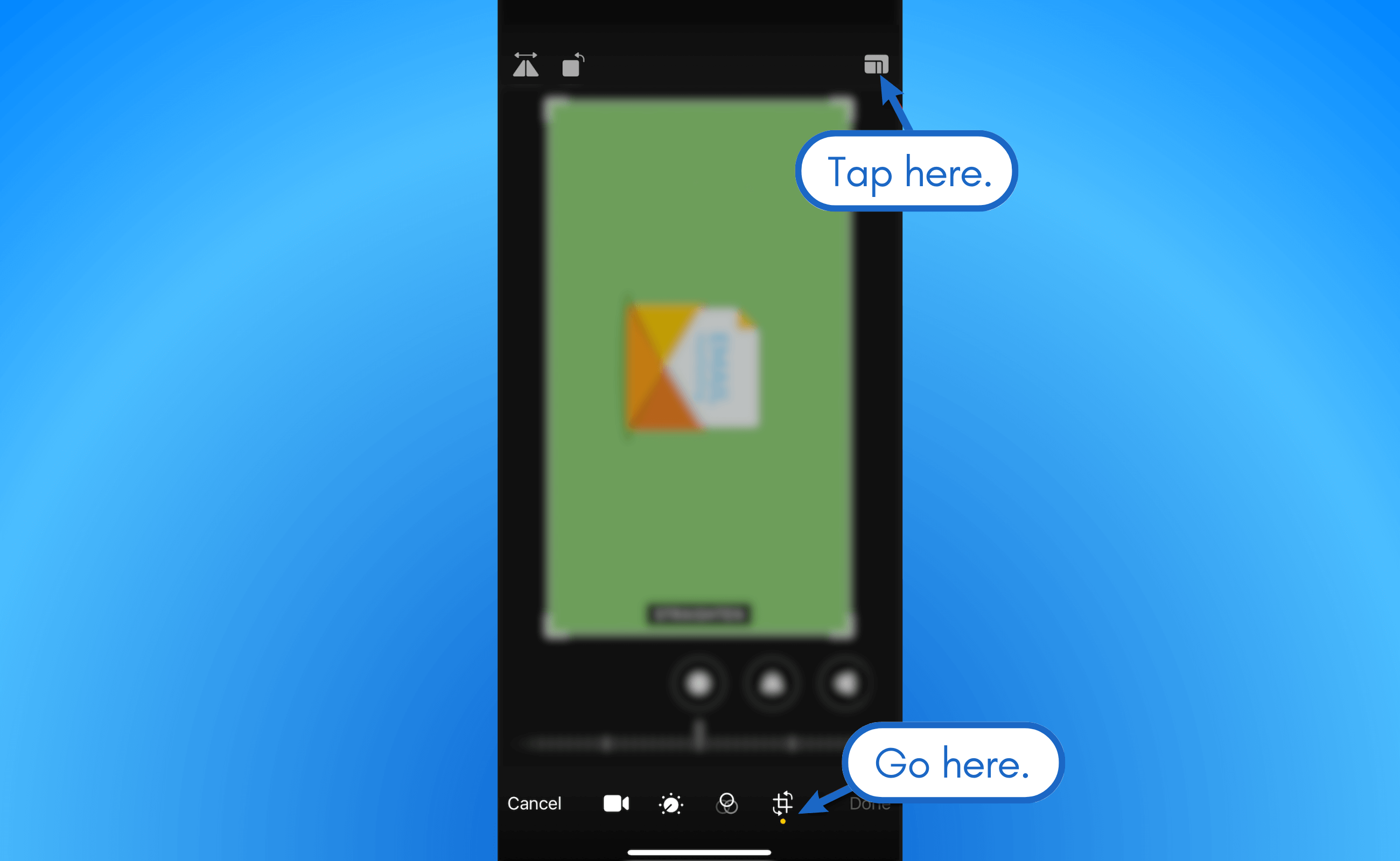 Launch the Photos app and open the downloaded YouTube video.