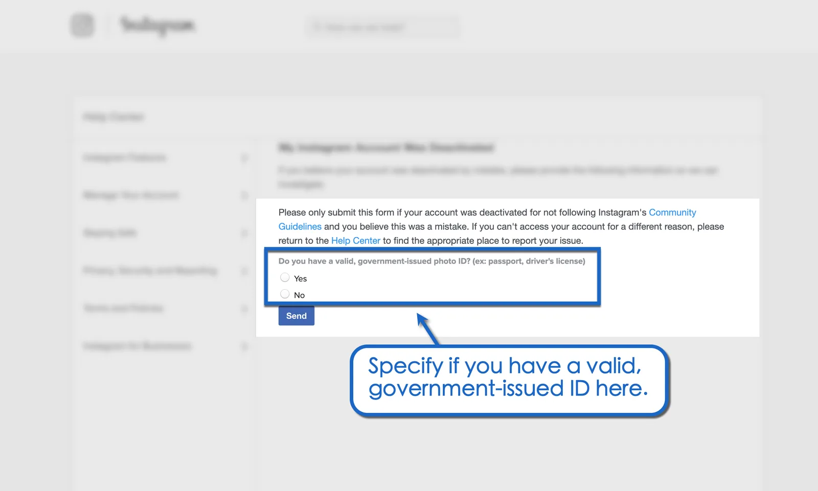 Specify if you have a valid ID issued by your government.