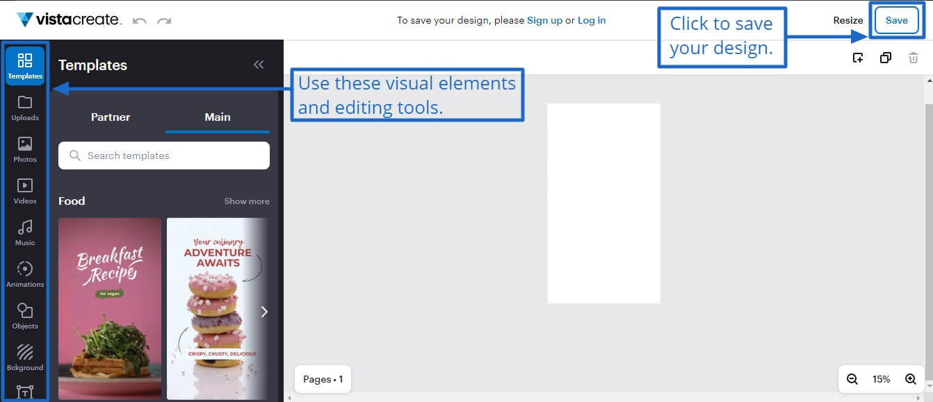 Design with Vista Create.