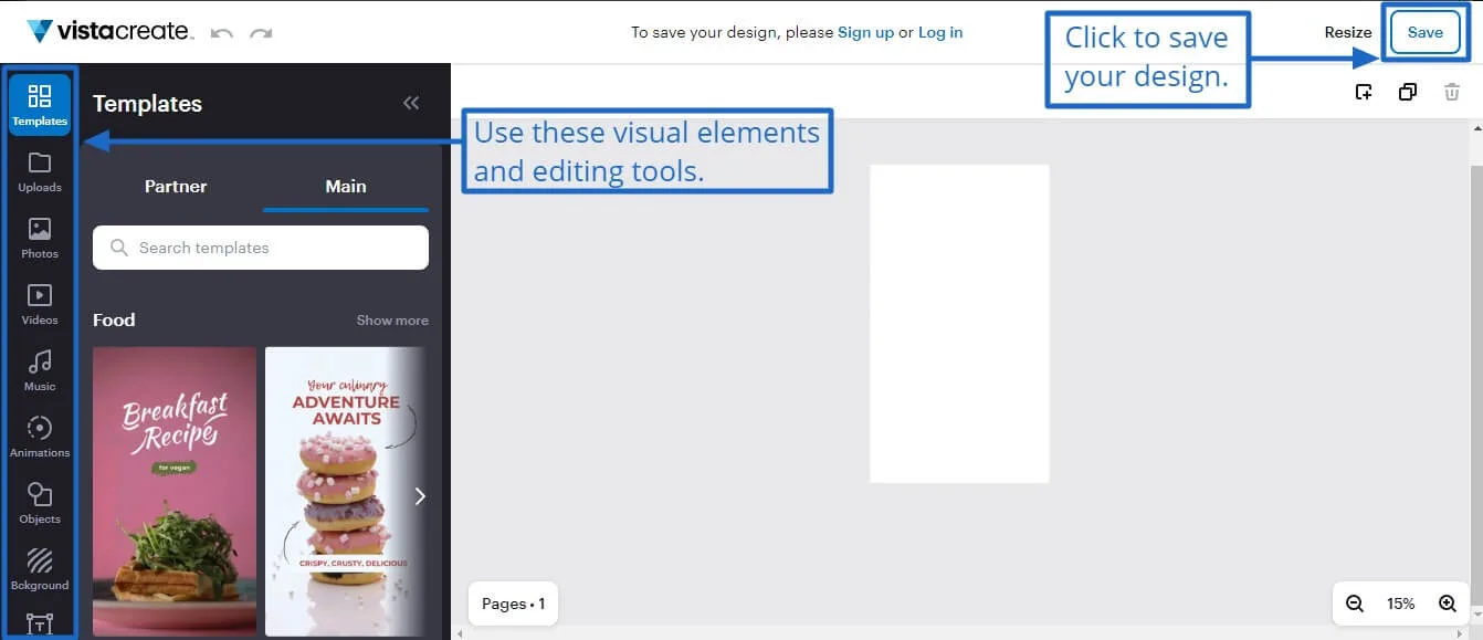 Design with Vista Create.
