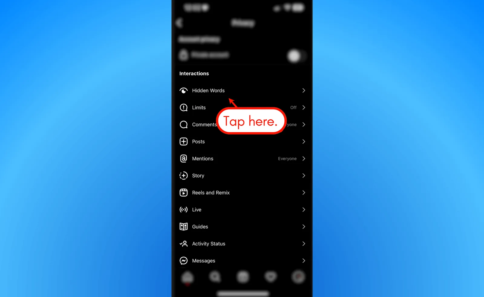 Hide offensive words.