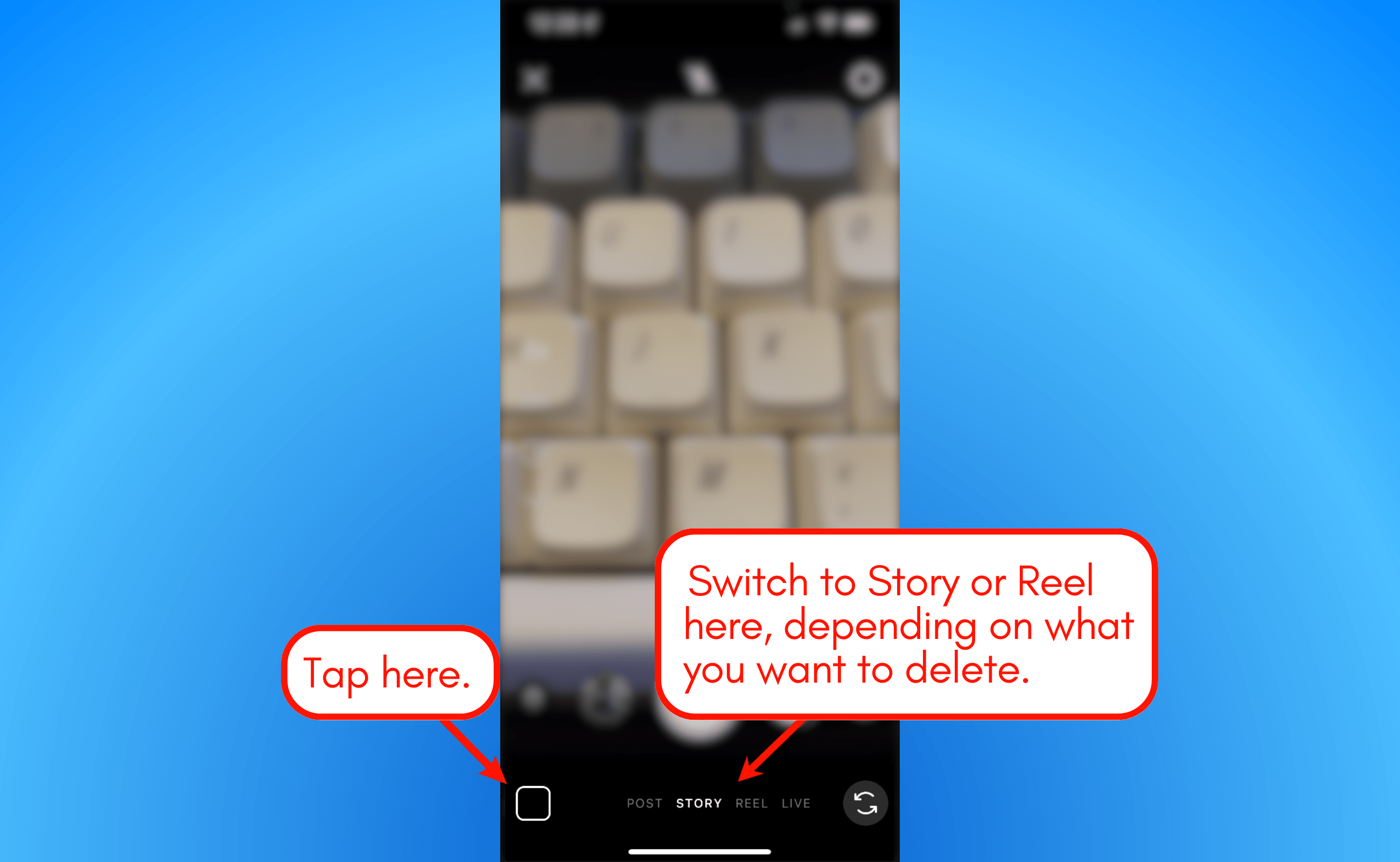 Deleting Reels and Stories drafts.