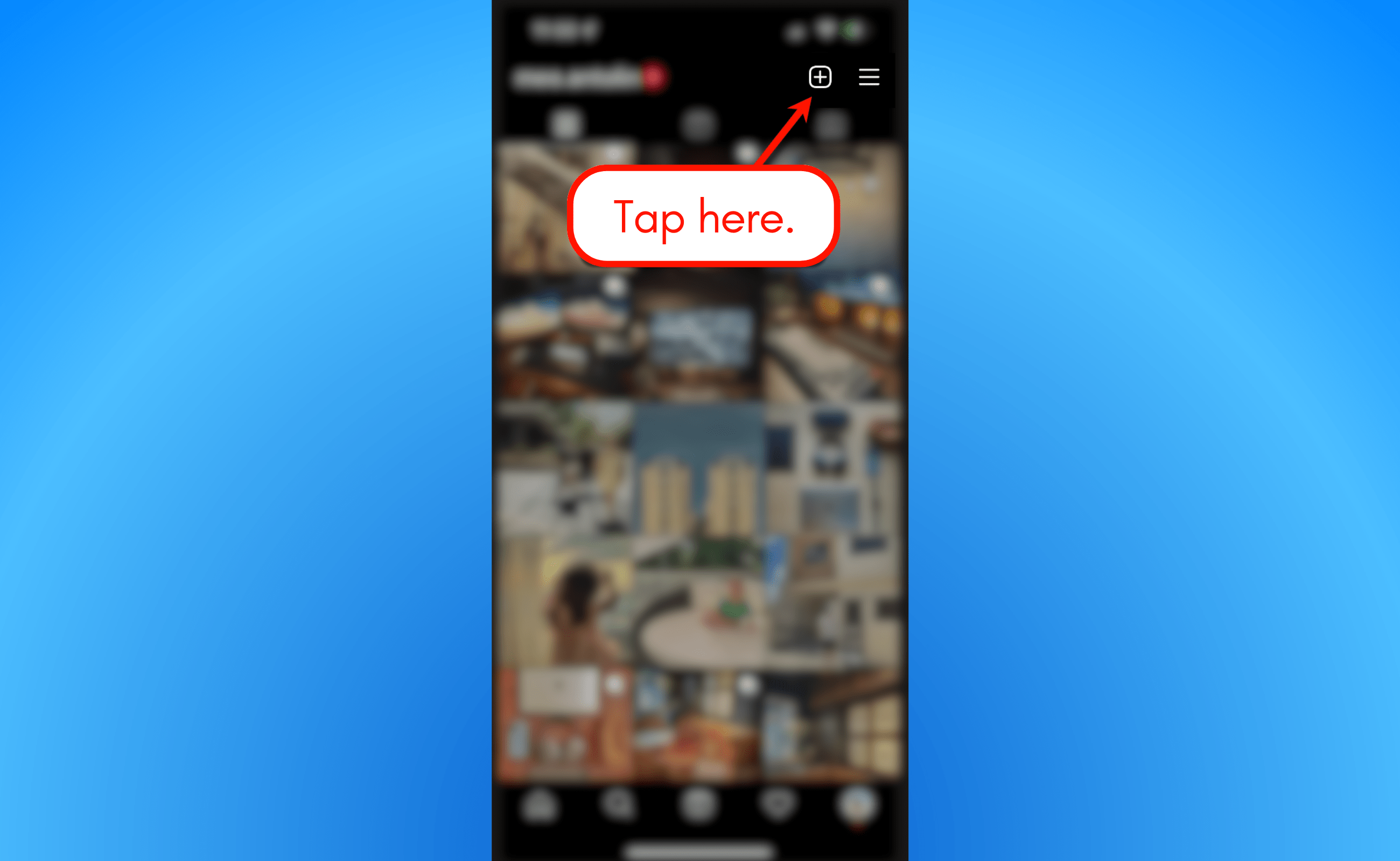 Create your post, Reel, or Story.