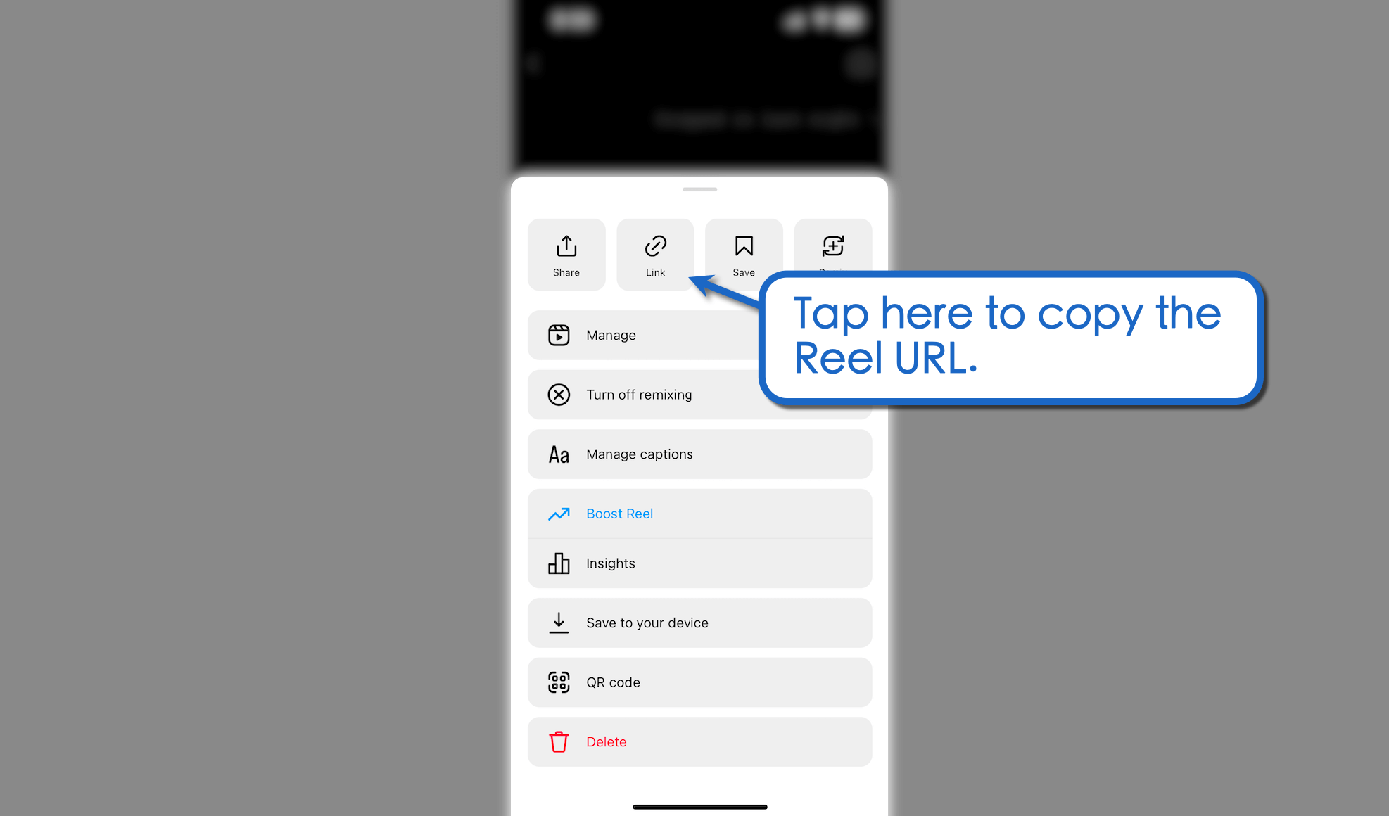 Copy Reel URL.