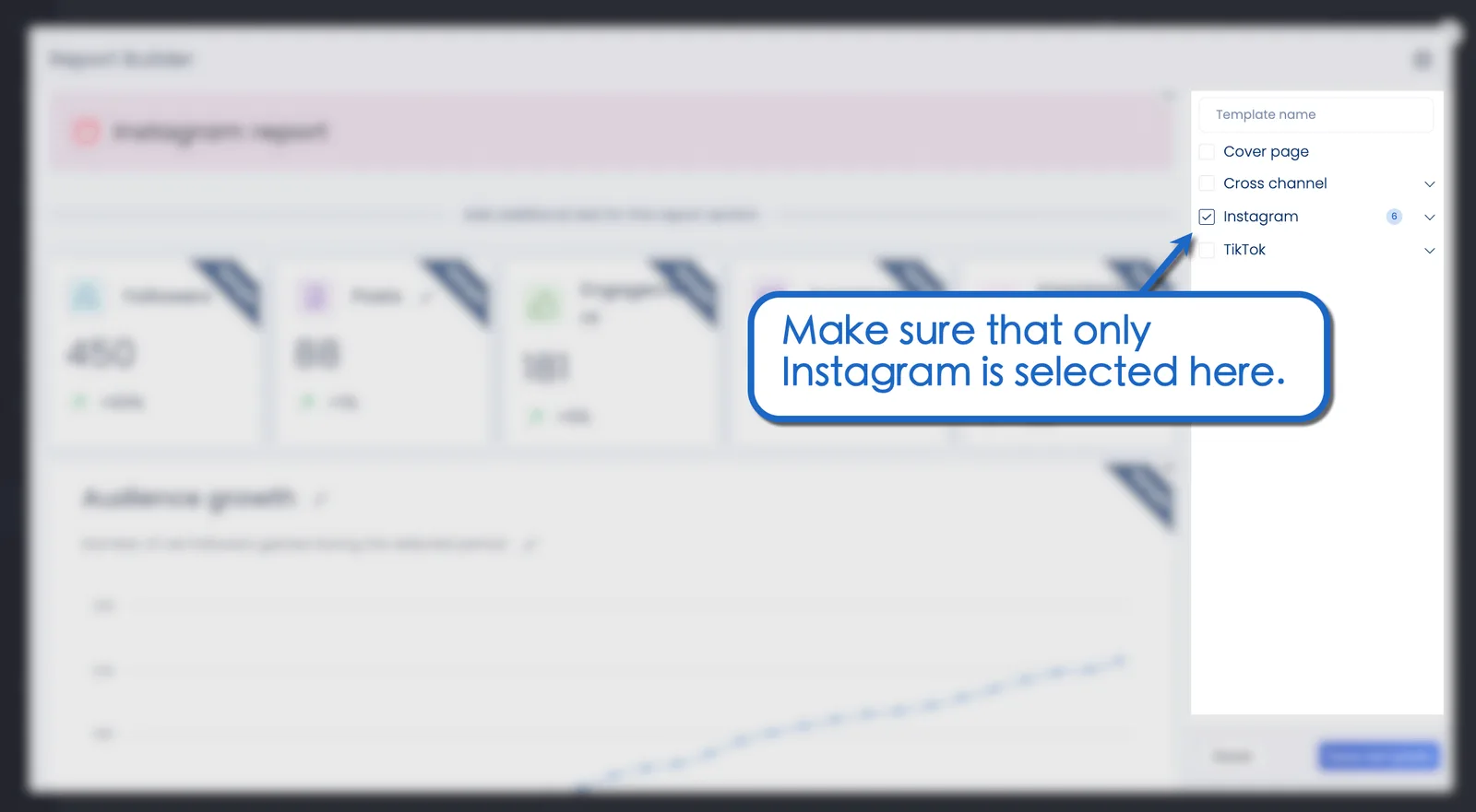 Ensure that only “Instagram” is selected.