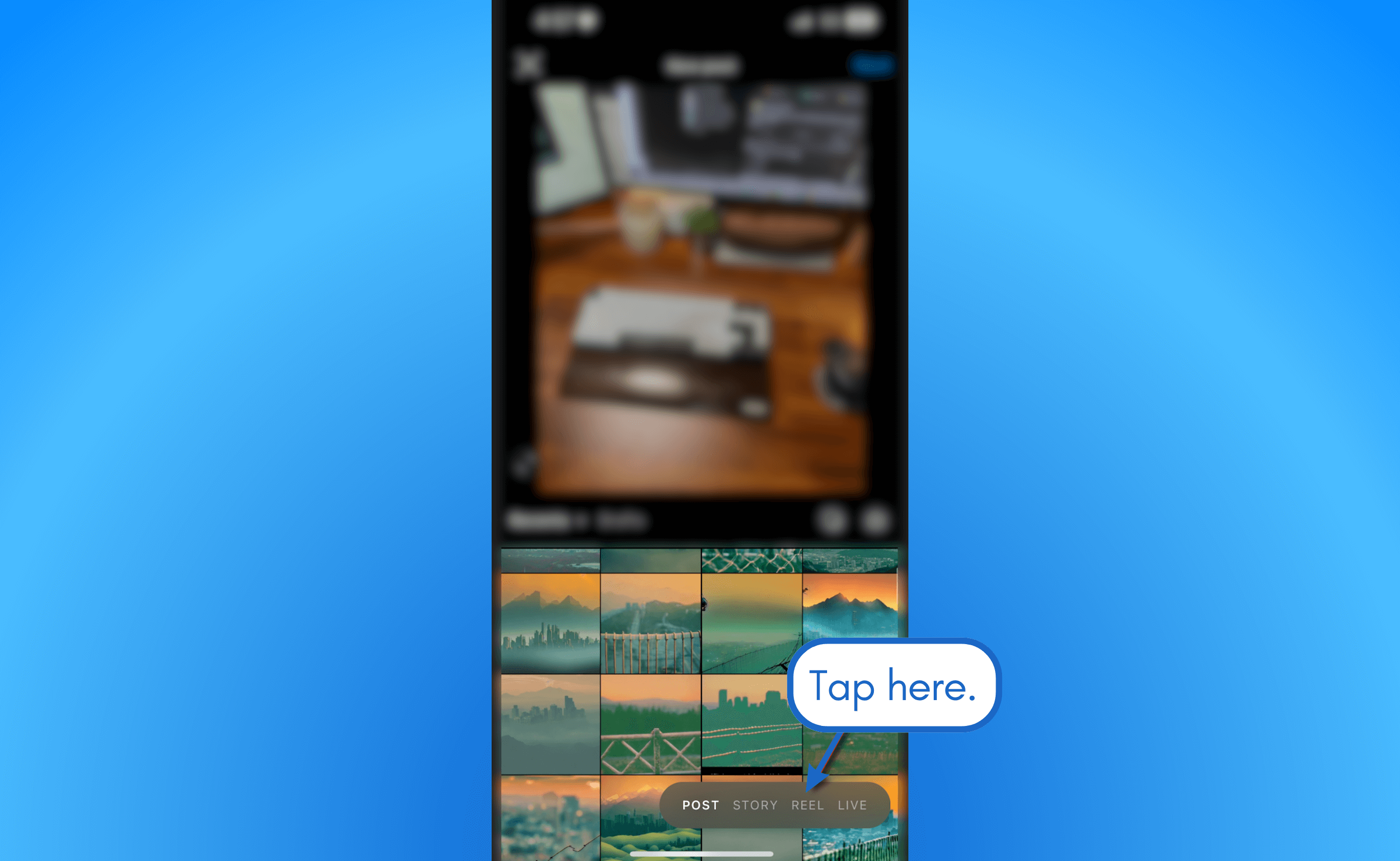 Tap reel from the menu.