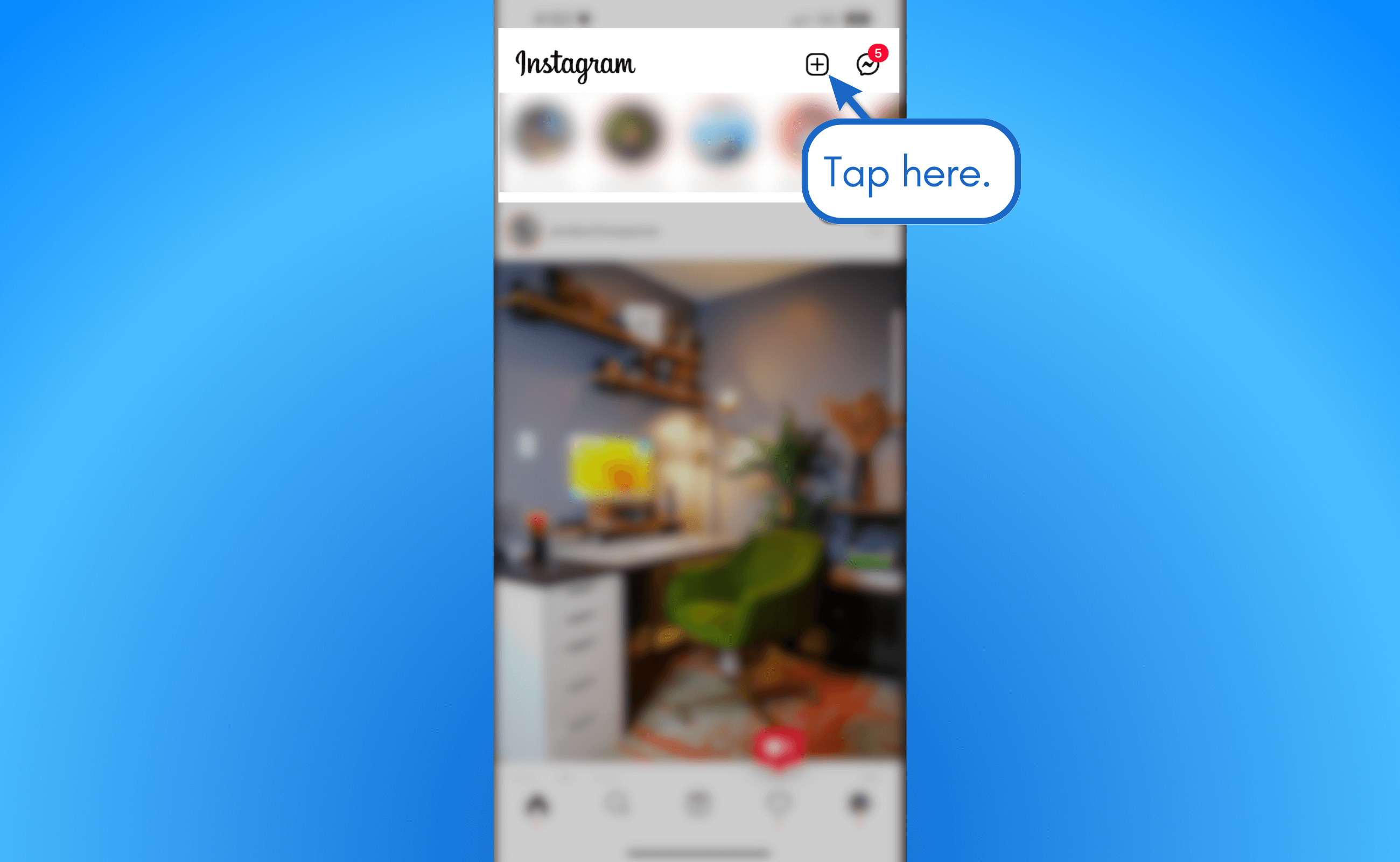 Launch the mobile app and tap the plus icon in the upper-right corner.