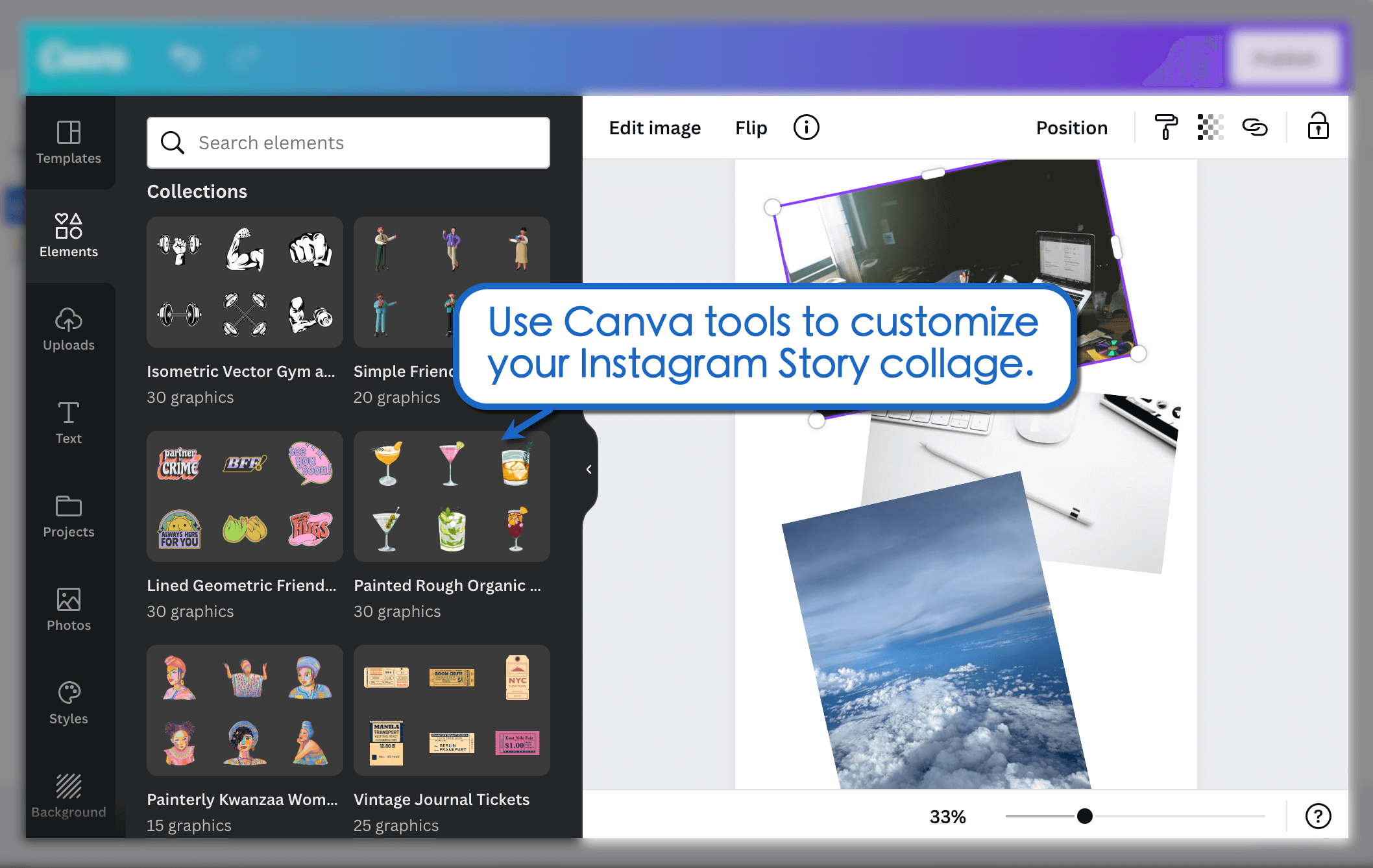 Use Canva tools.