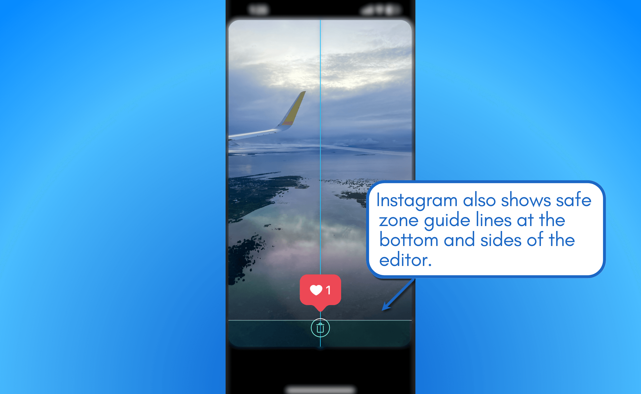 Grid lines also indicate the boundaries of the safe zone at the sides and bottom.