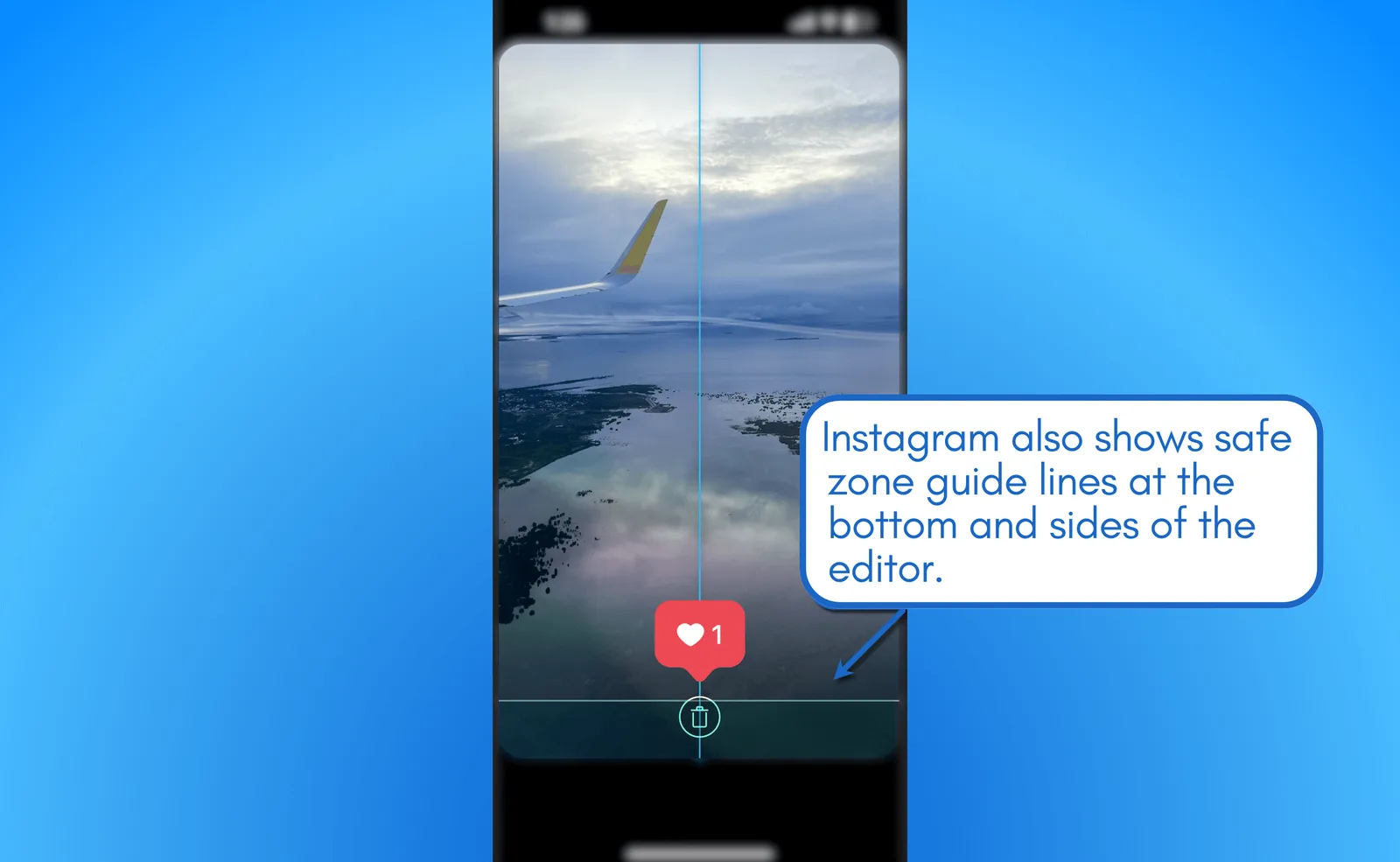 Grid lines also indicate the boundaries of the safe zone at the sides and bottom.