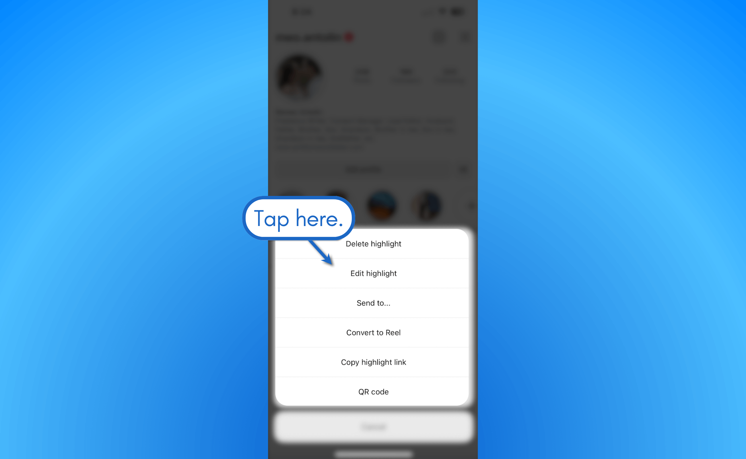 Tap and hold the highlight you want to edit.