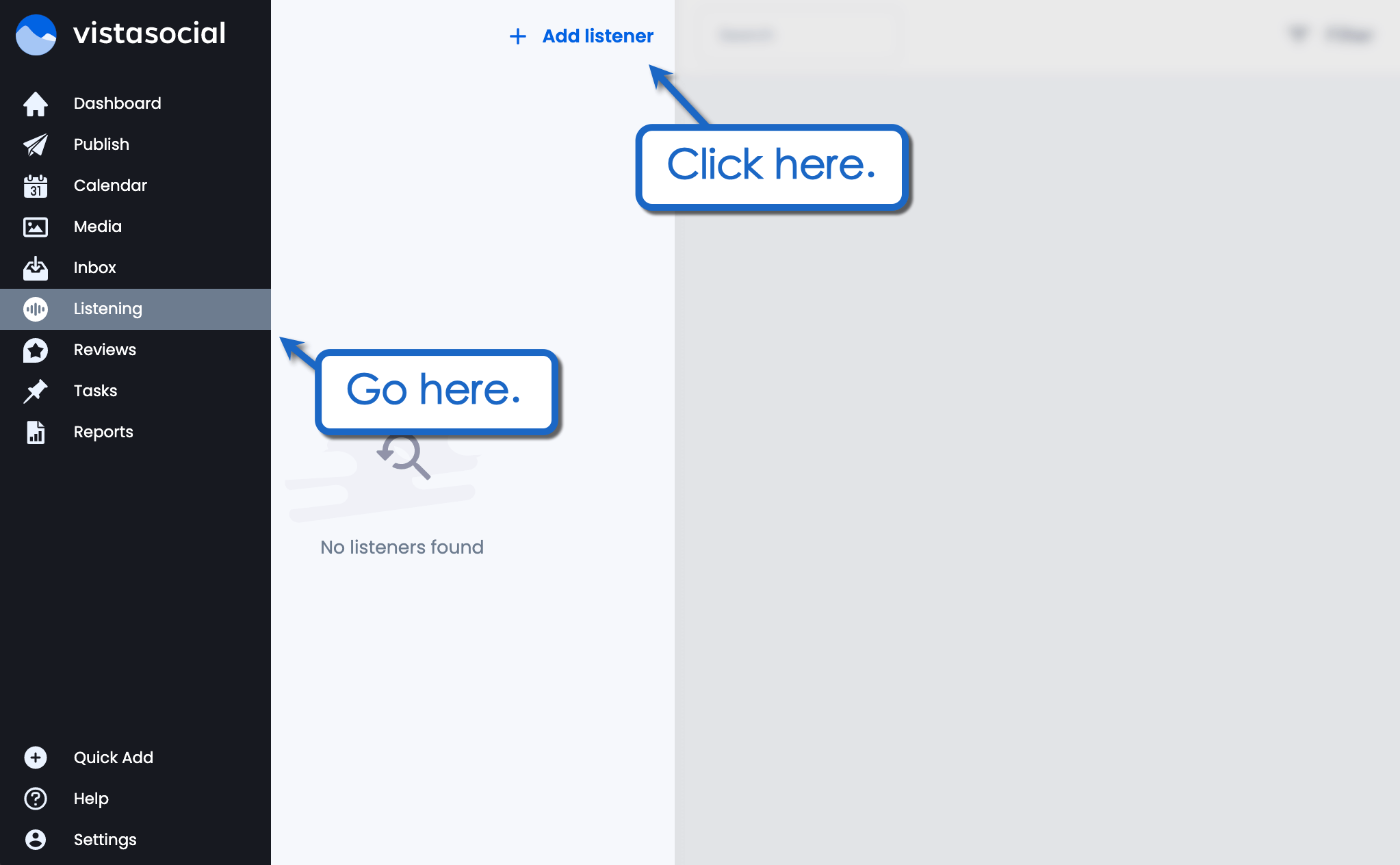 Add Vista Social listener.