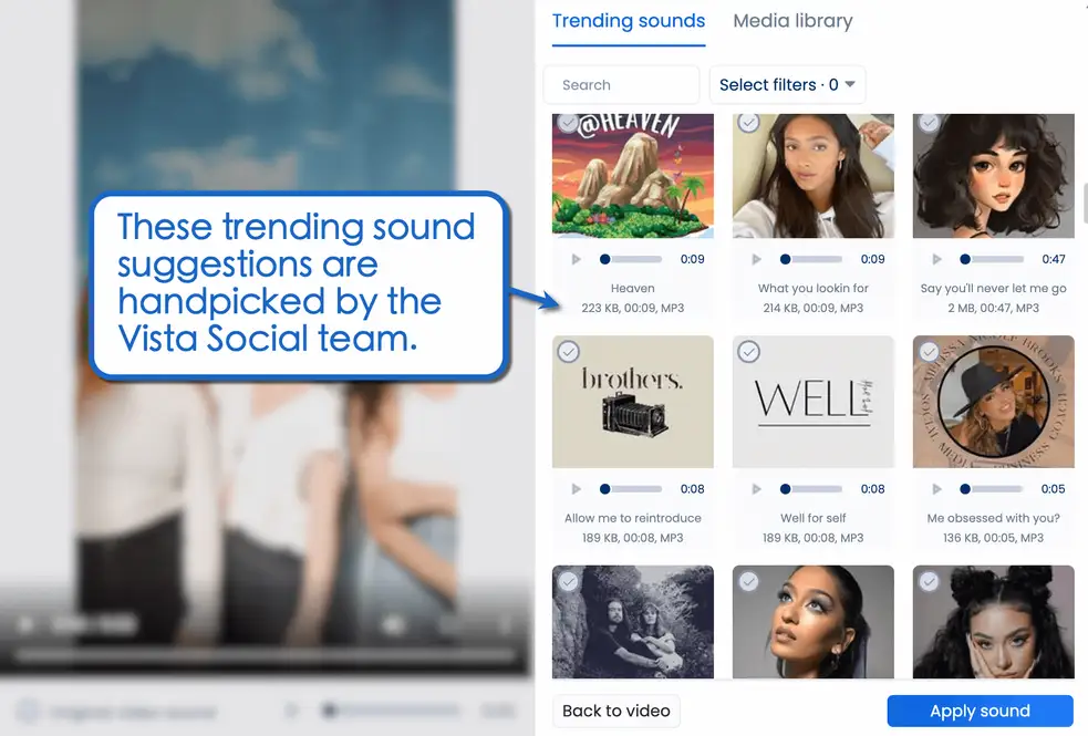 Suggestions are handpicked by Vista Social’s in-house social media experts. 