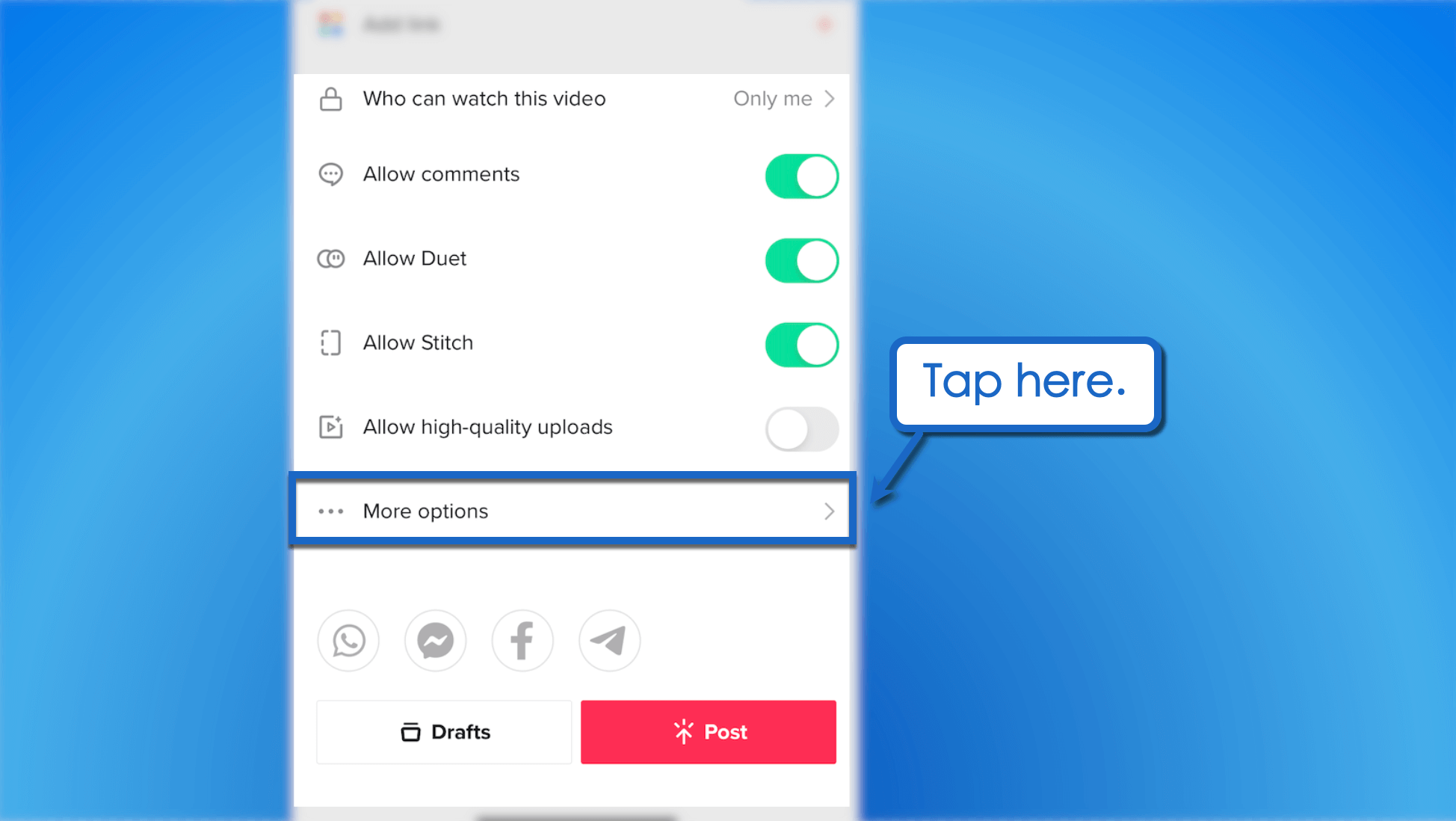 Tap for more options.