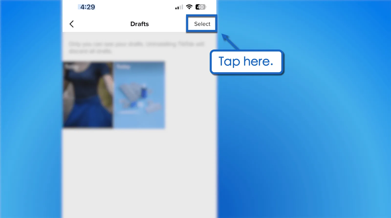 How to delete TikTok drafts.