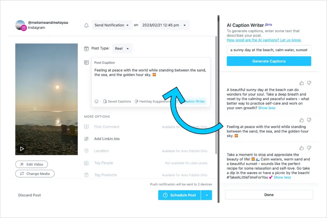 Later's AI Caption Writer
