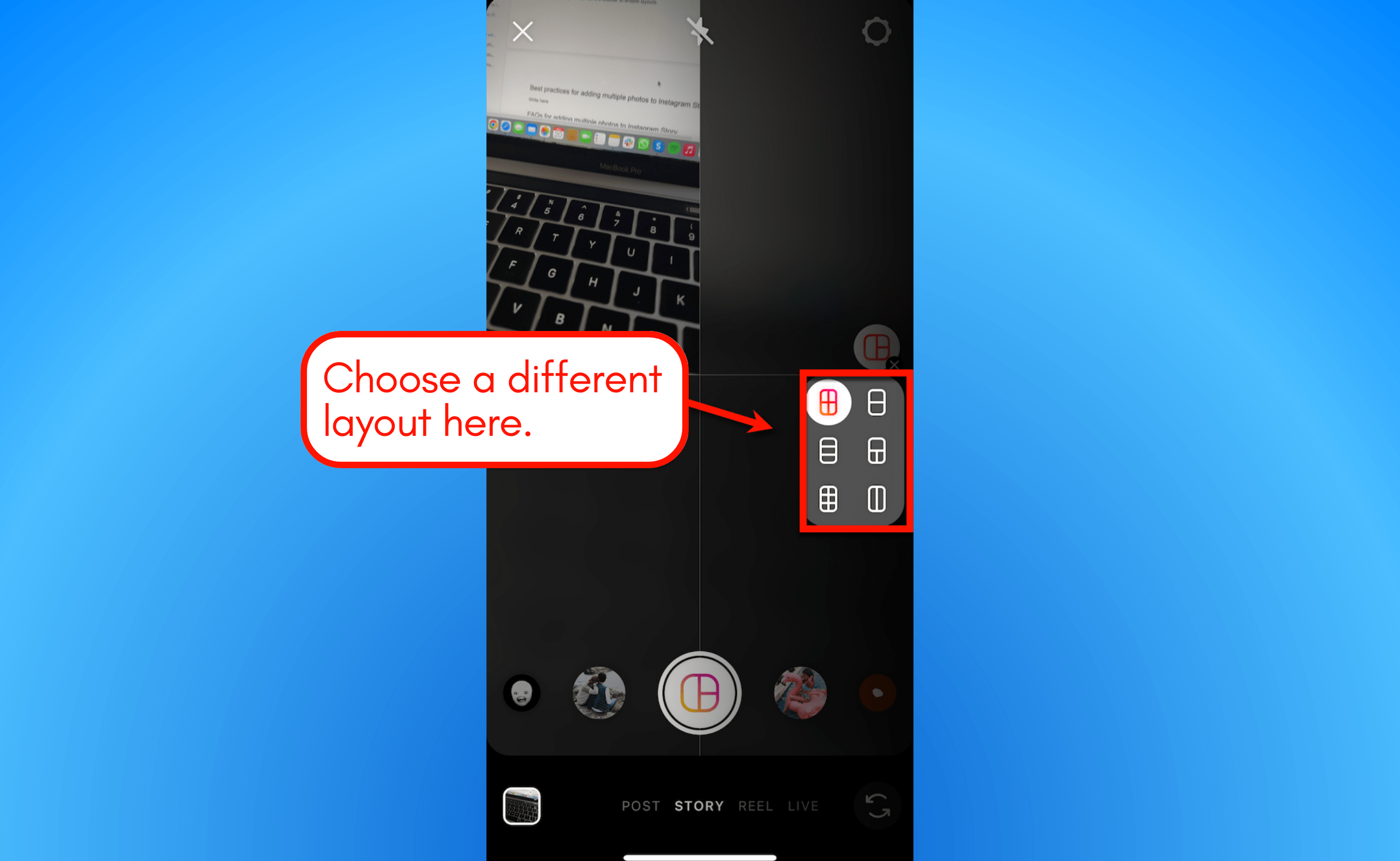 Screenshot of Instagram Story Layout Grid.