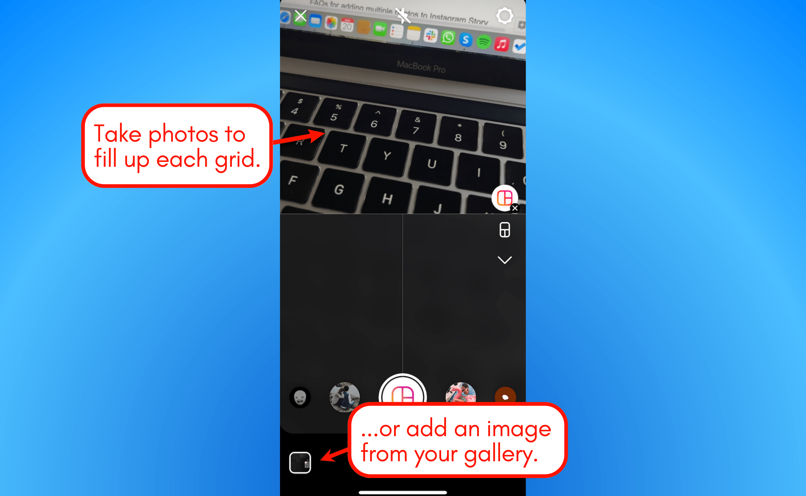 Screenshot of Instagram Story Add from Gallery.
