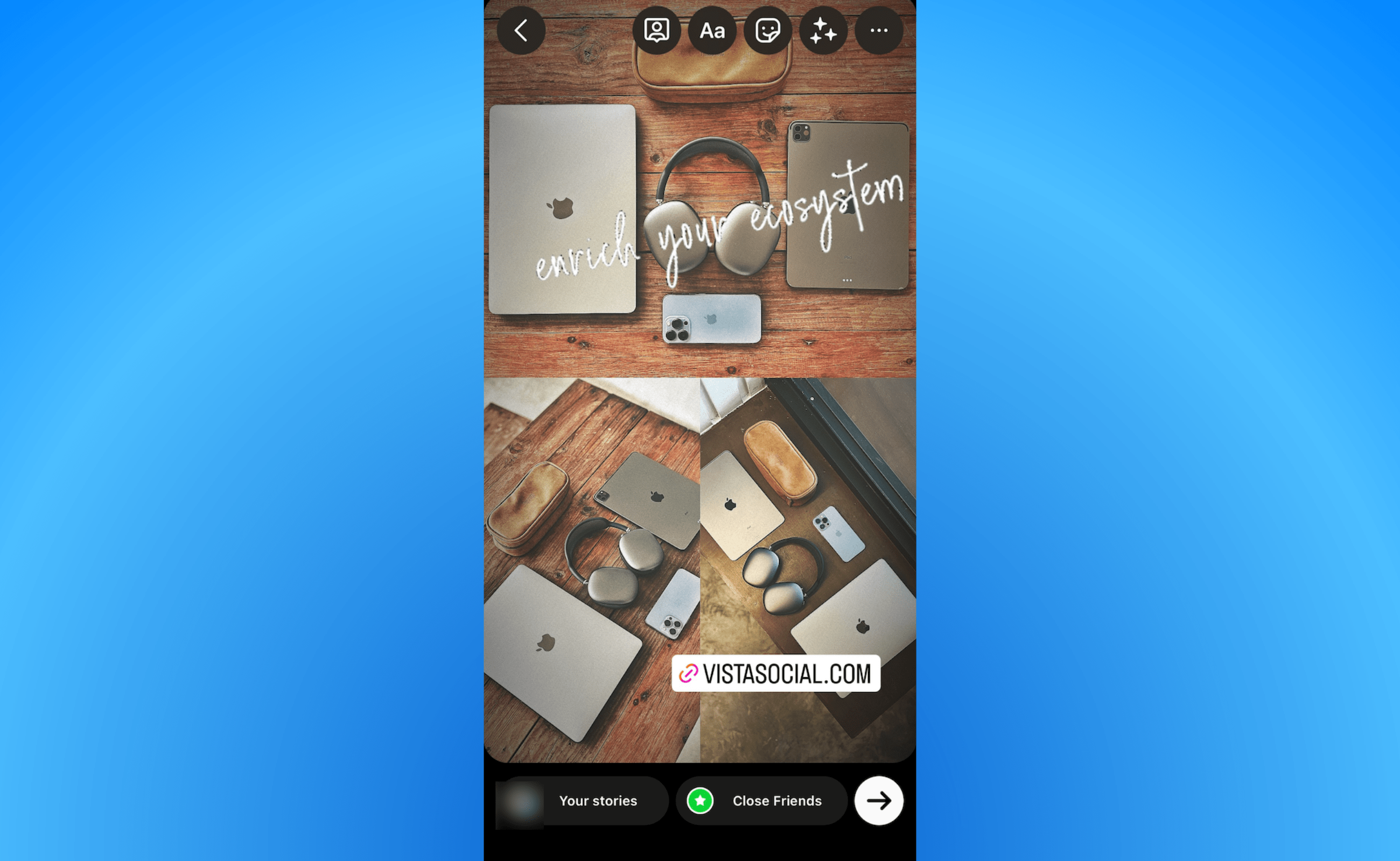 Screenshot of Instagram Story Collage.