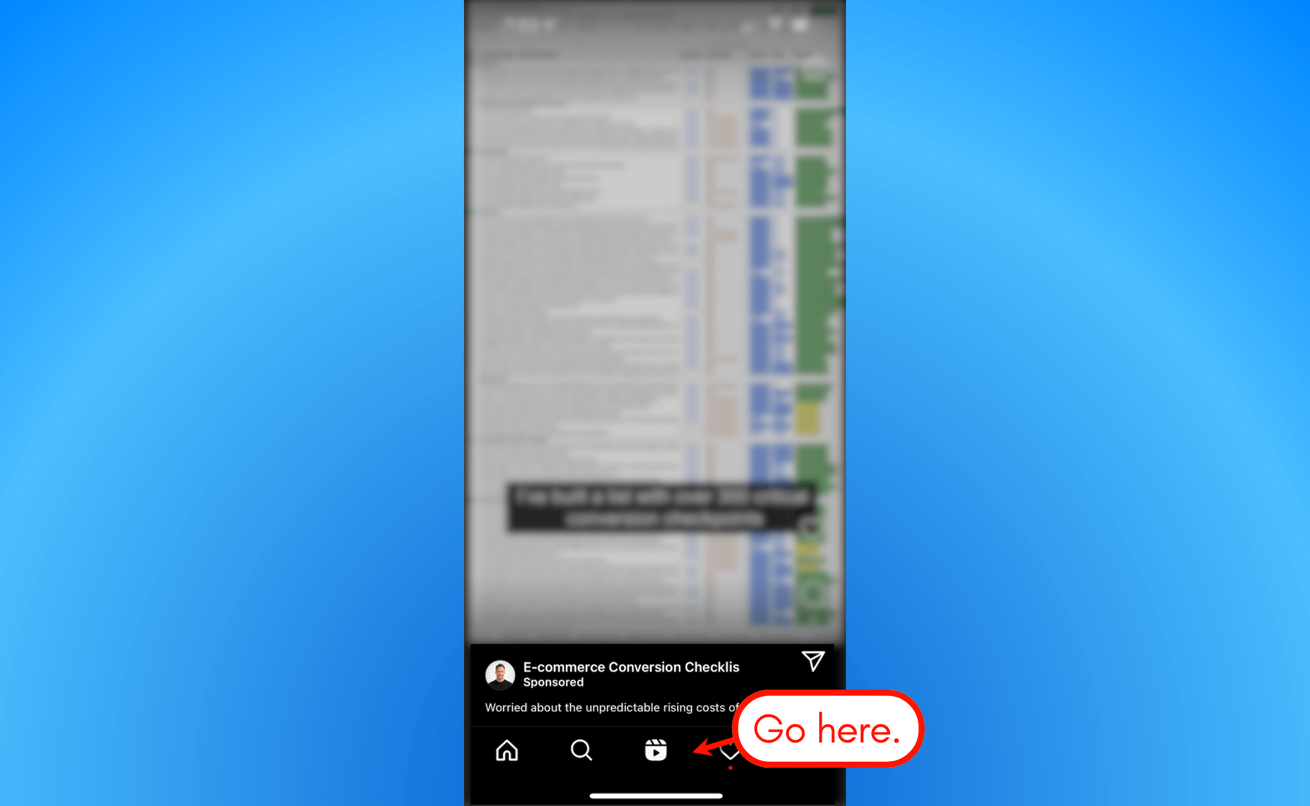 Screenshot of how to repost IG Reel.