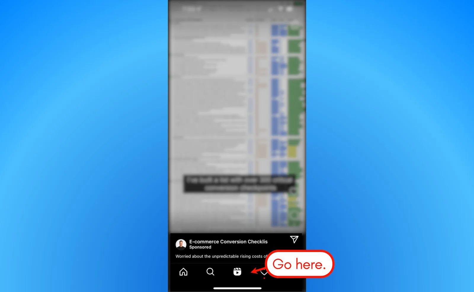 Screenshot of how to repost IG Reel.