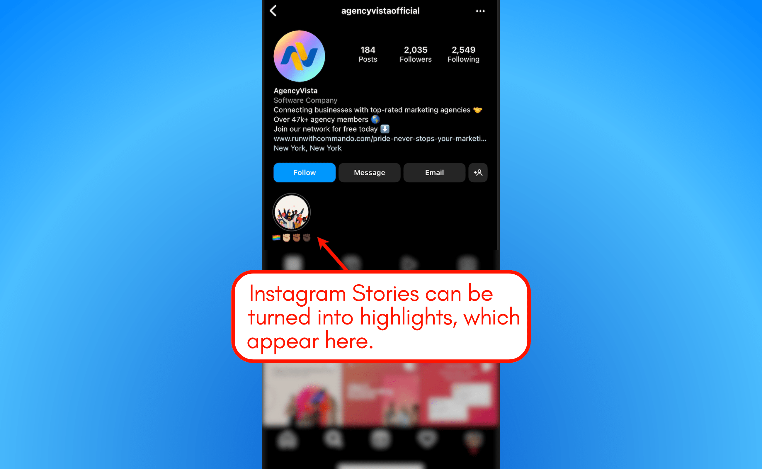 Screenshot of Instagram Reel's option to highlight.