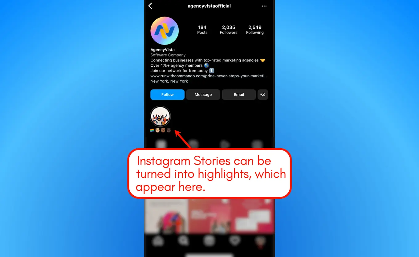 Screenshot of Instagram Reel's option to highlight.