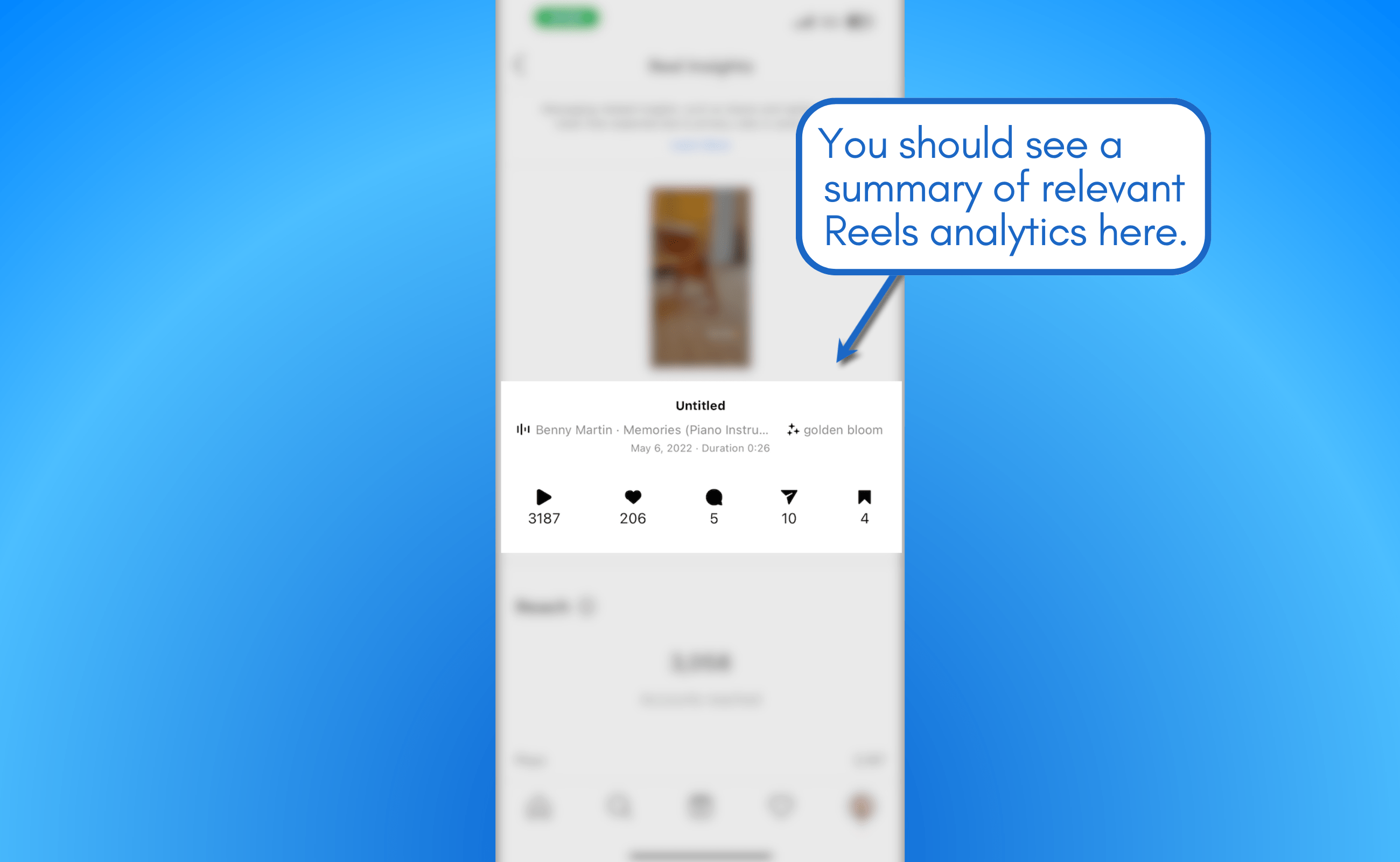 Summary of Reels analytics.