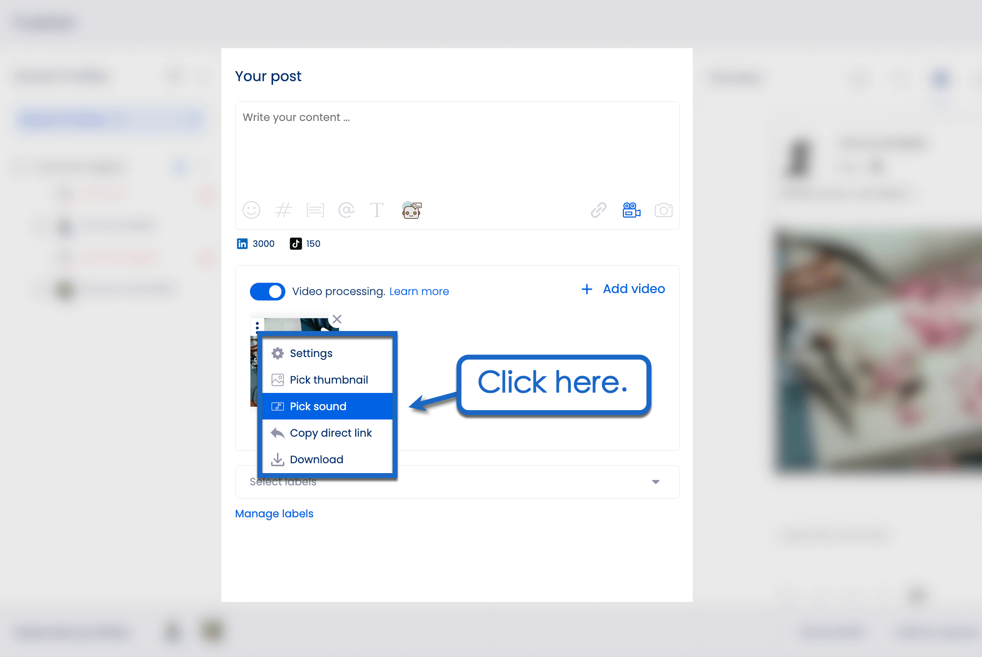 Choose tracks from a commercial audio library.
