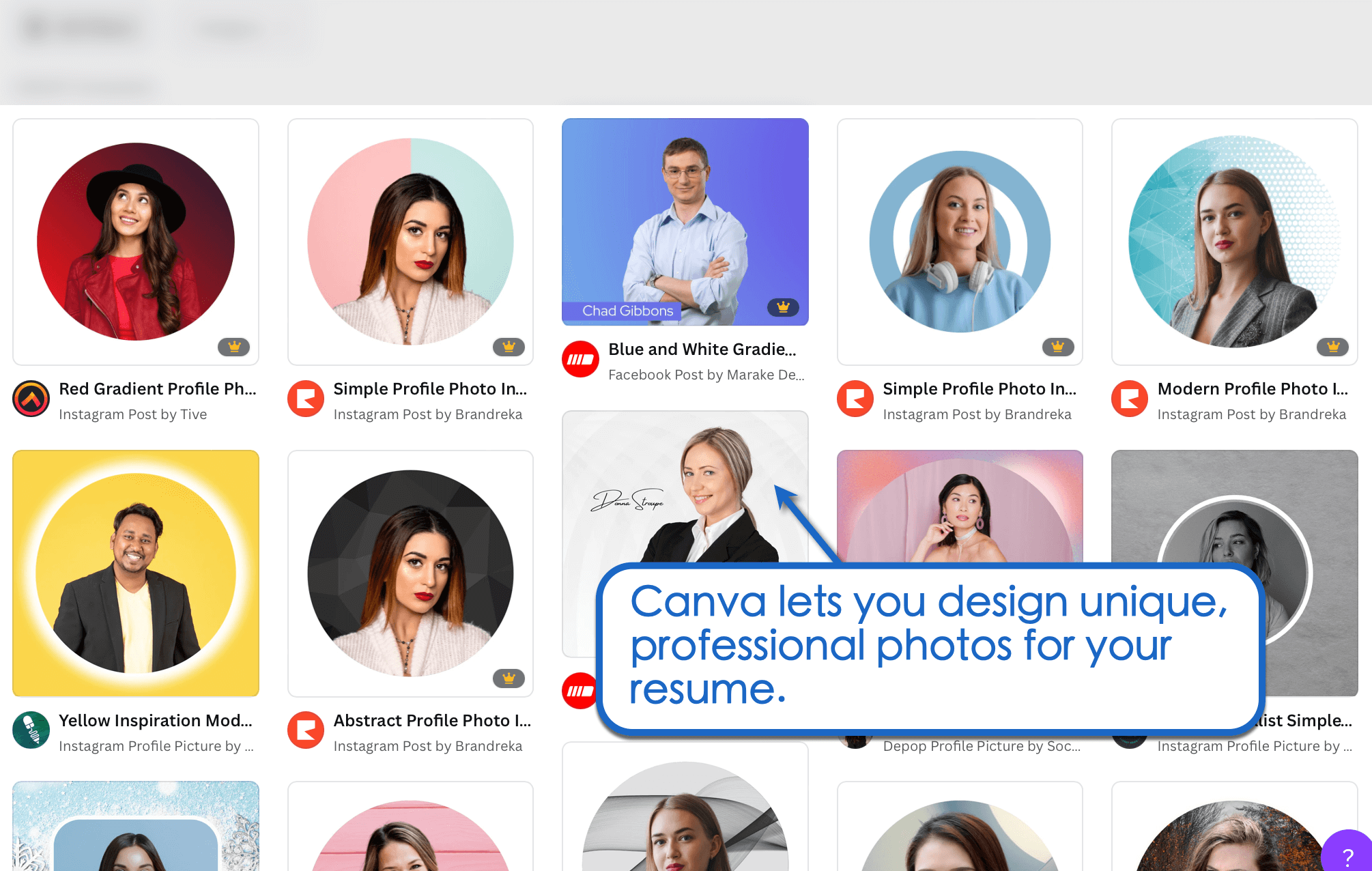 Available Canva designs.