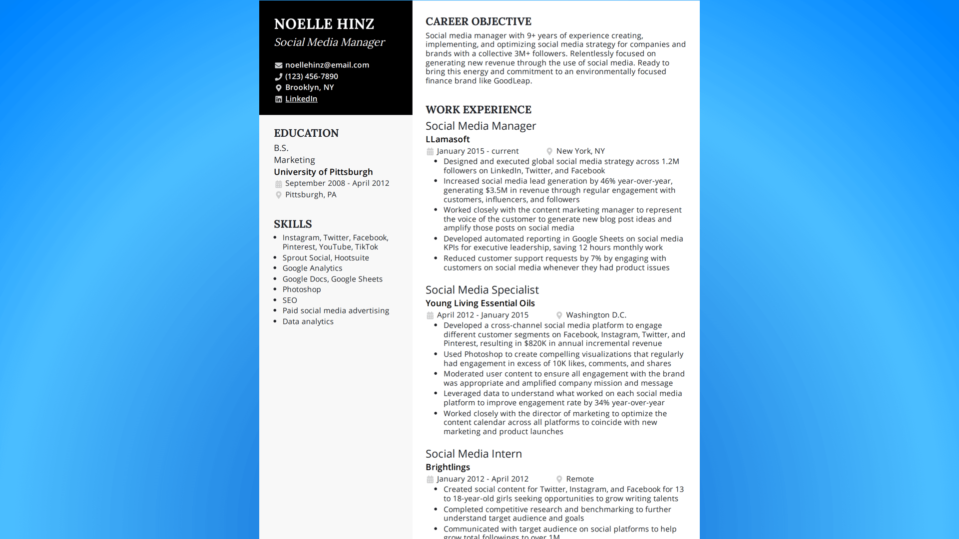 11 Social Media Manager Resume Examples & Tips (2024) Vista Social